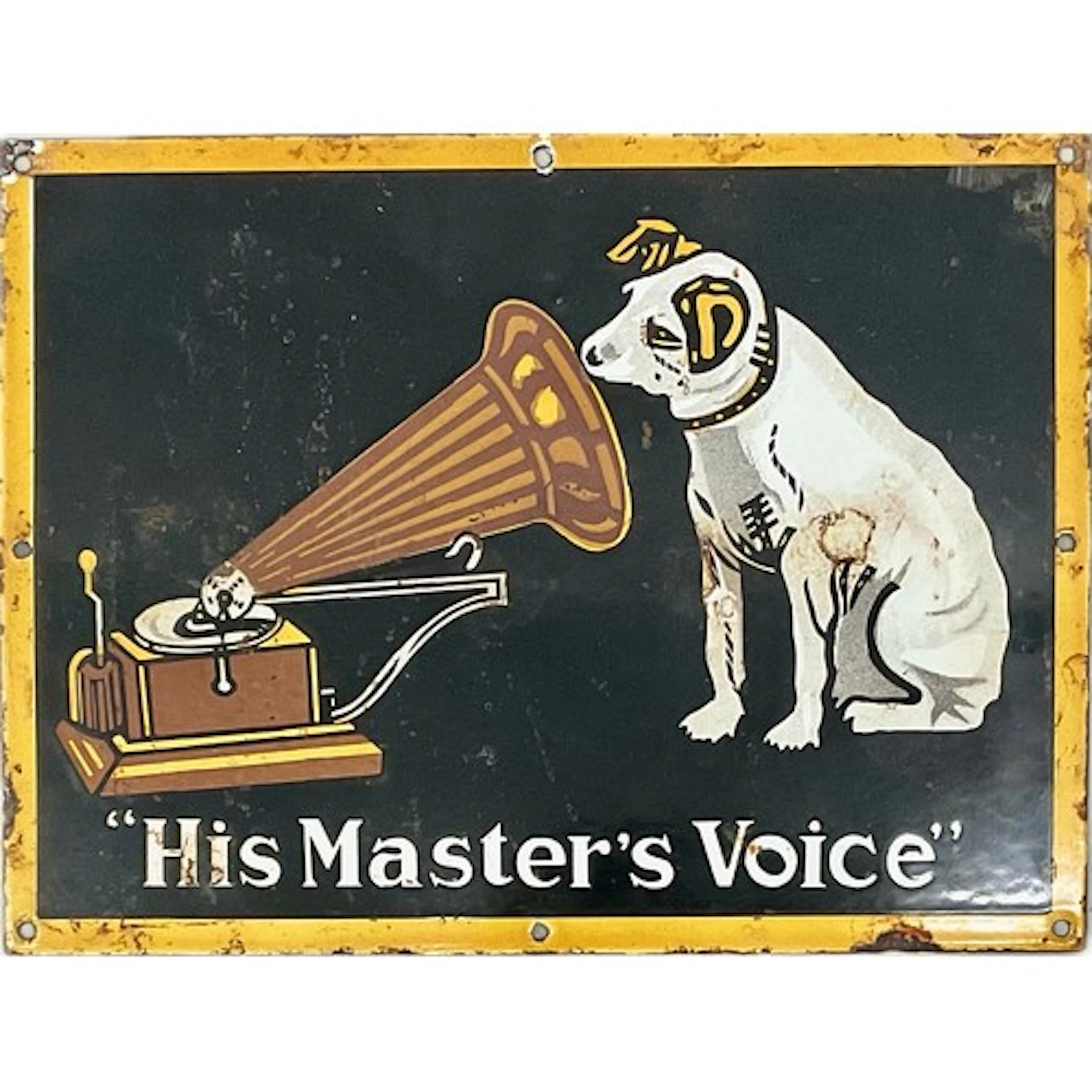 Advertising - a rectangular pictorial enamel sign, His Maste...
