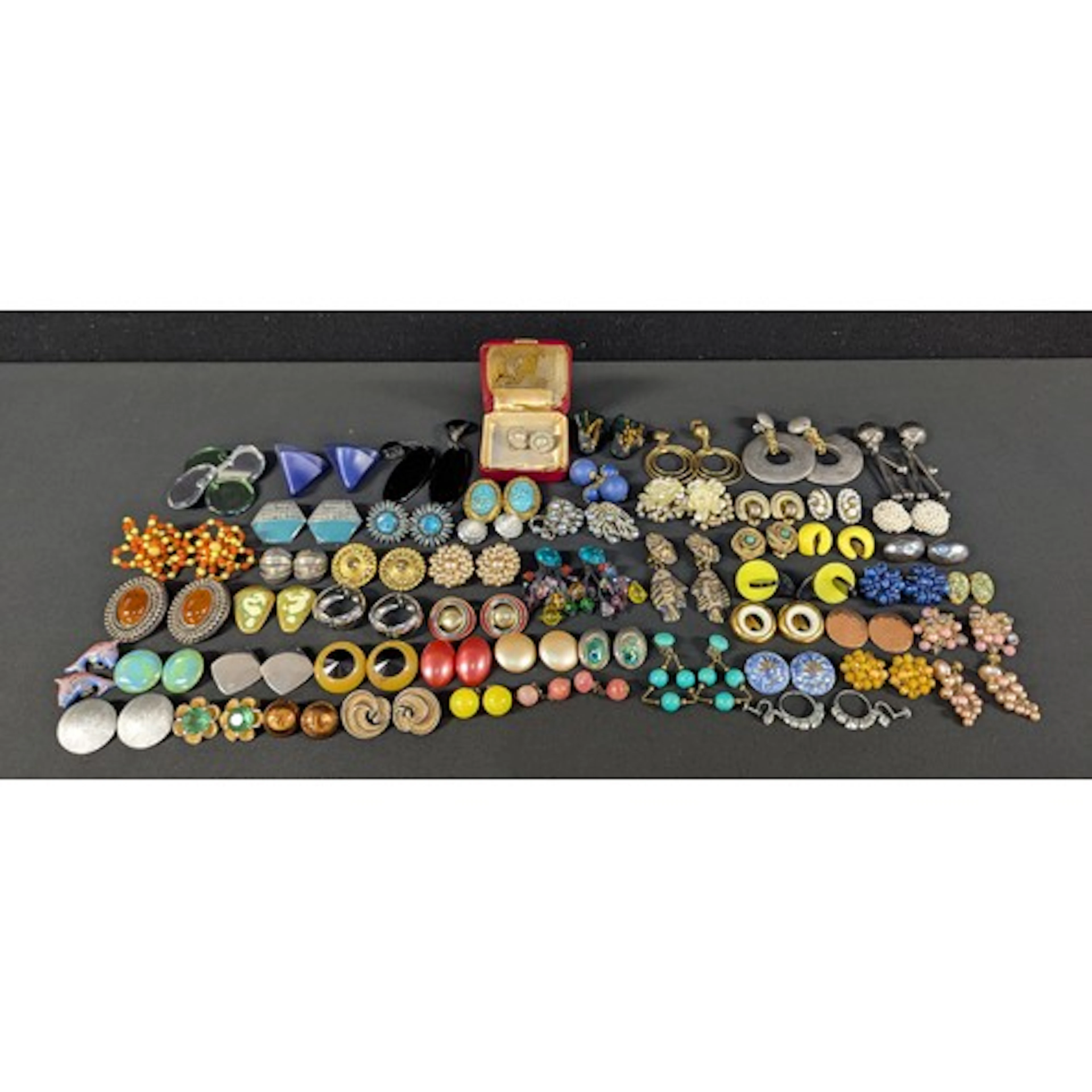 A collection of 1960s and later earrings inc pierced and cli...