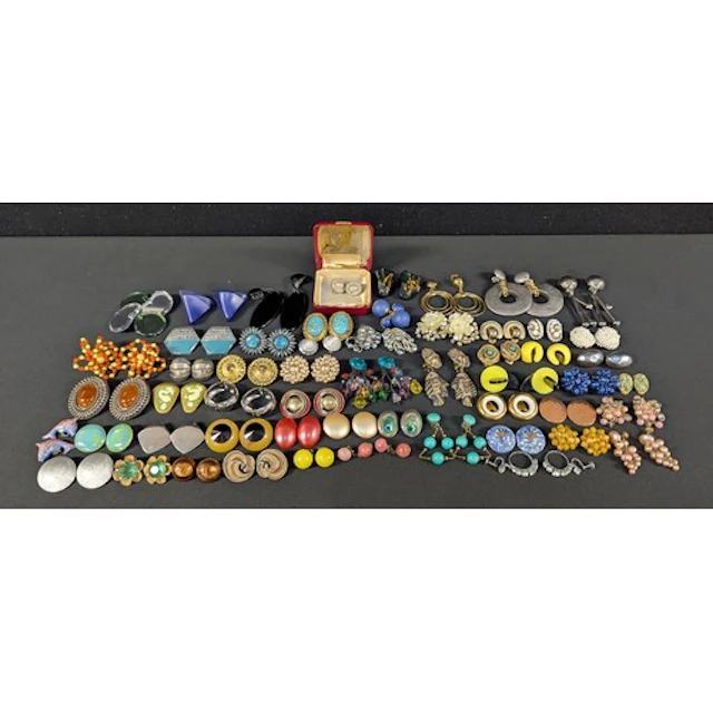 A collection of 1960s and later earrings inc pierced and cli...