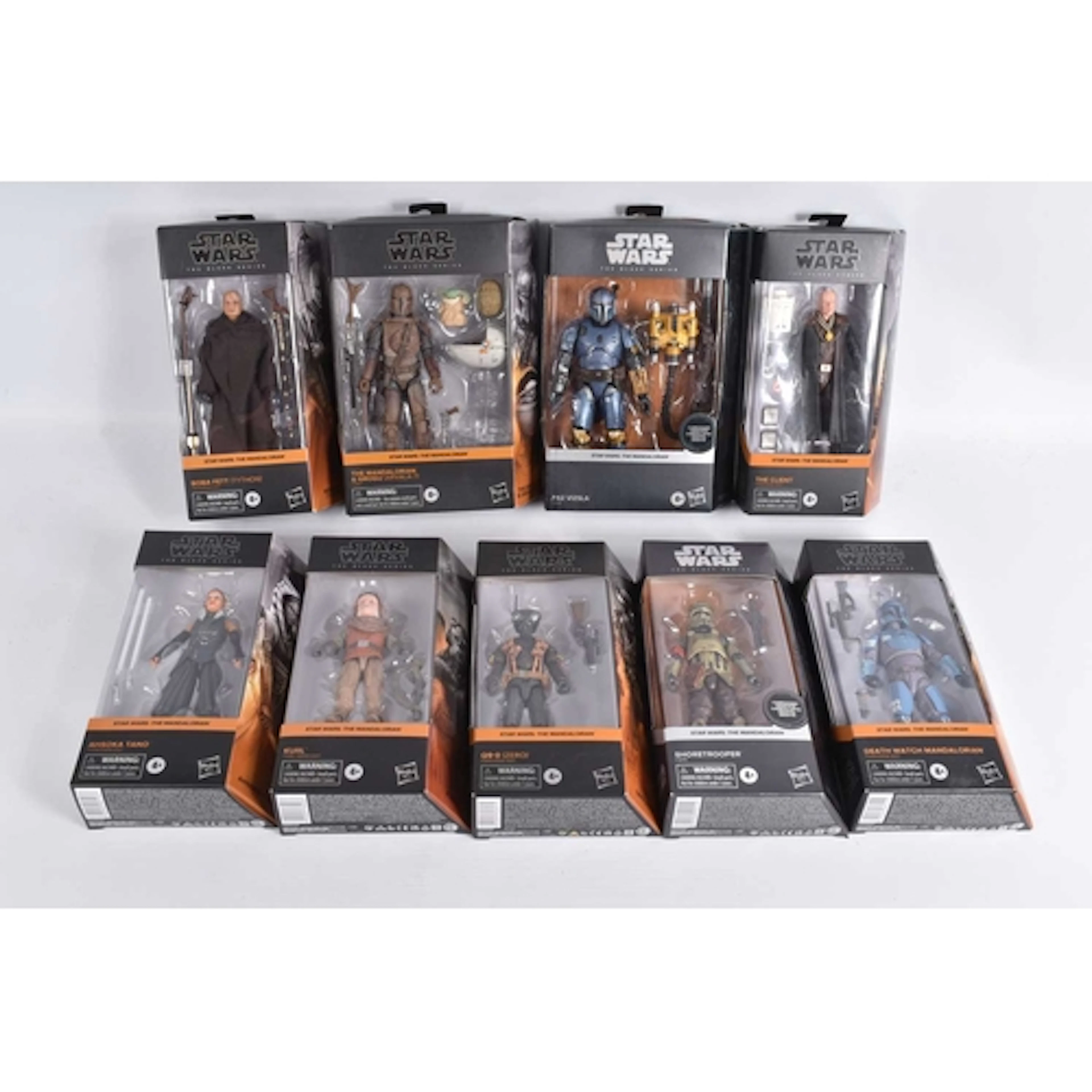 NINE BOXED DISNEY HASBRO STAR WARS THE MANDALORIAN THE BLACK...