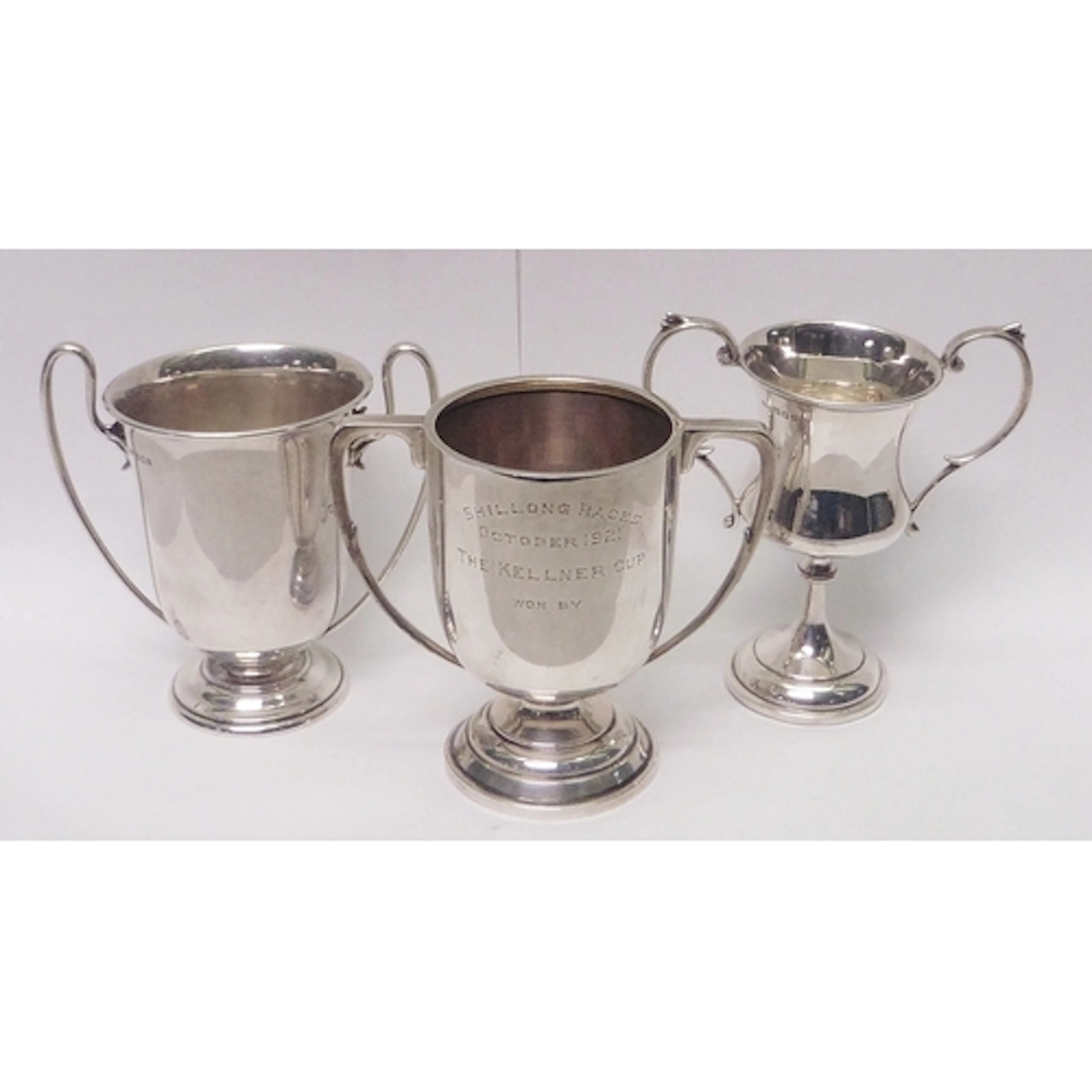 A two handled silver trophy cup "Shillong Racer - October 19...