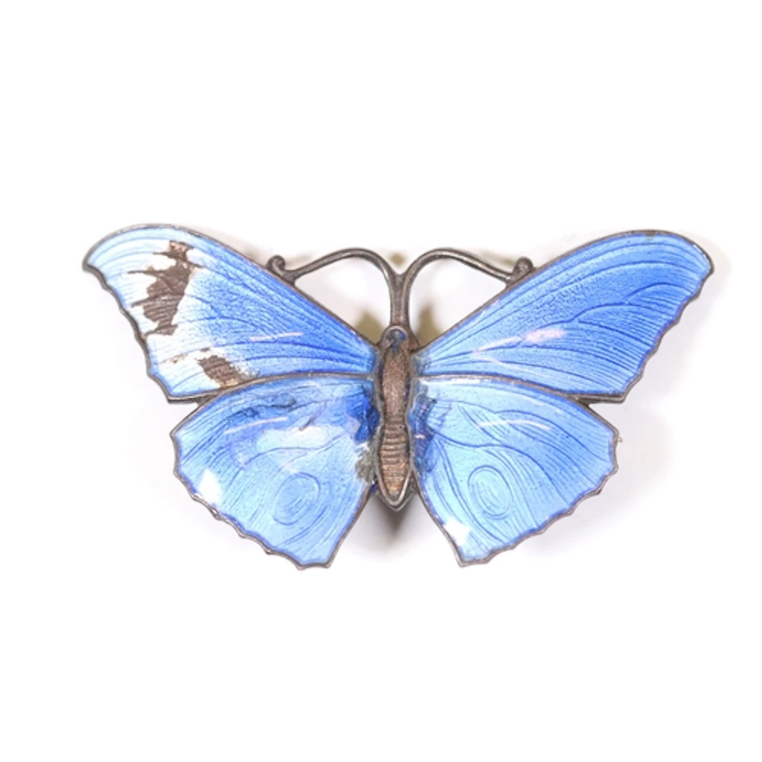 Early 20th Century J Aitkin & Son silver and blue enamel but...