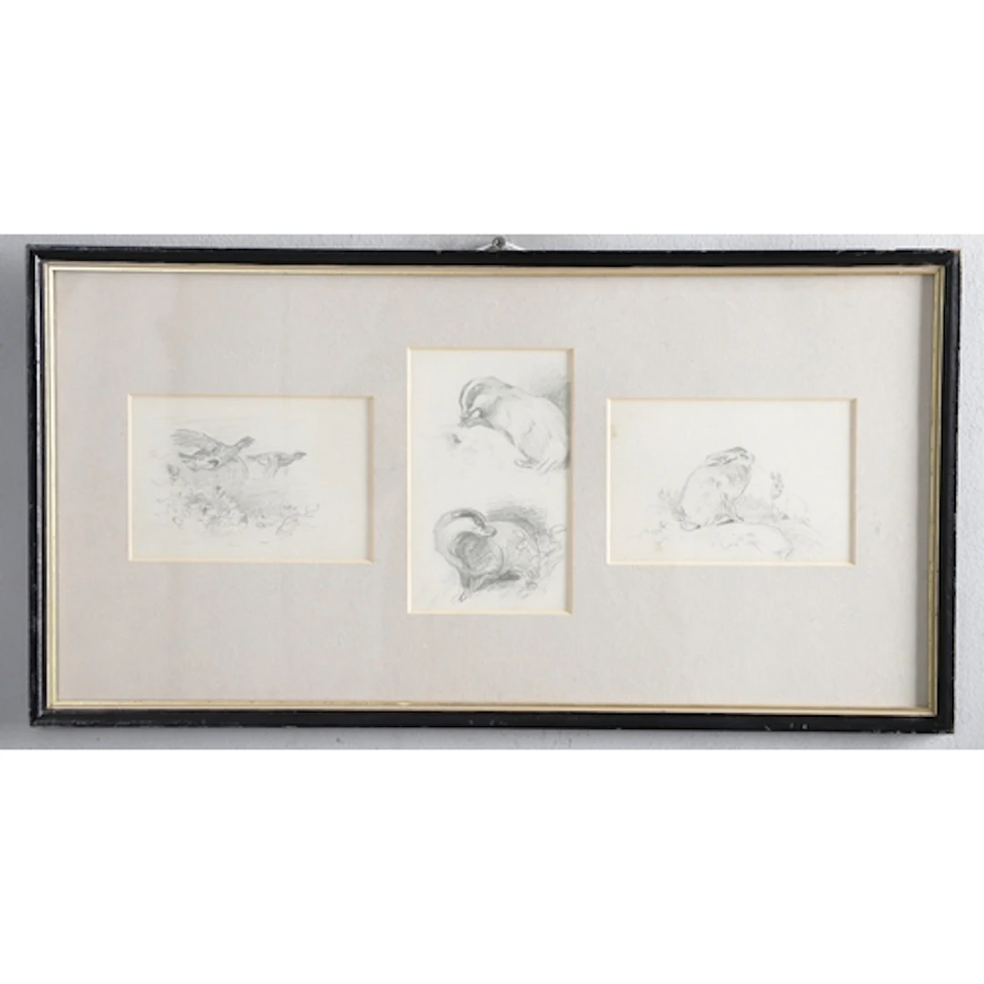 ARCHIBALD THORBURN (1860-1935). GROUSE - BADGER - HARE, THRE...