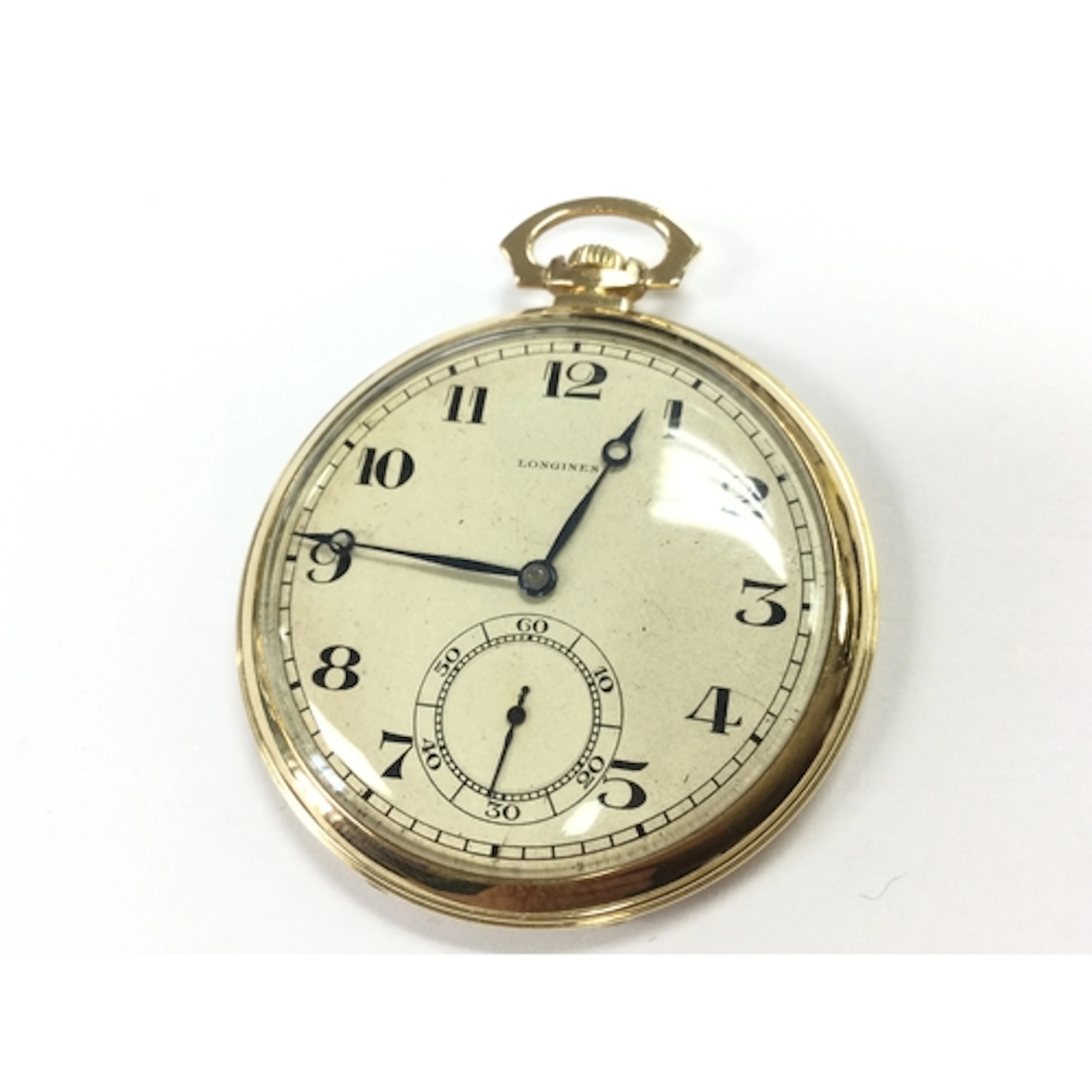 A 9ct gold cased Longines pocket watch. 45g total weight