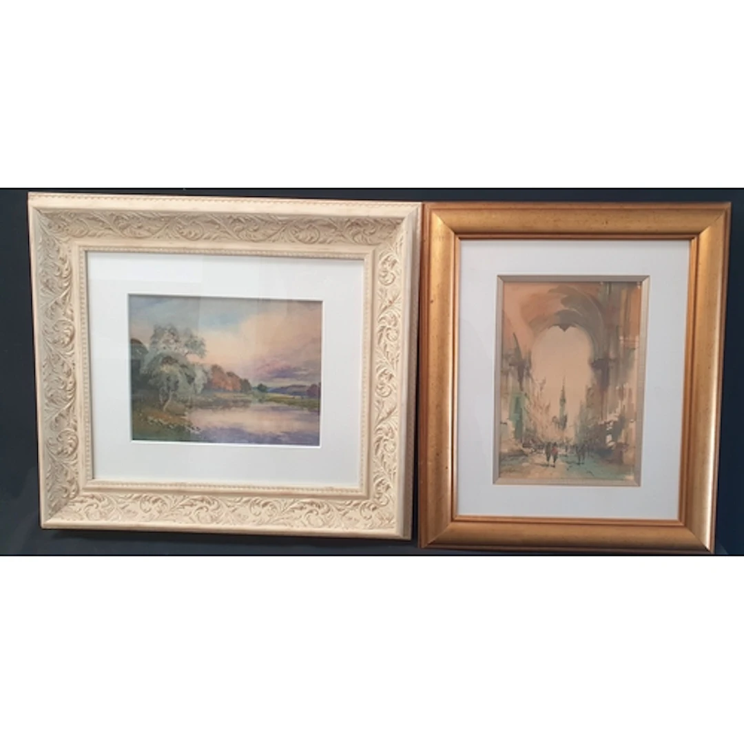 PAIR OF WATERCOLOUR PICTURES comprising a British landscape...