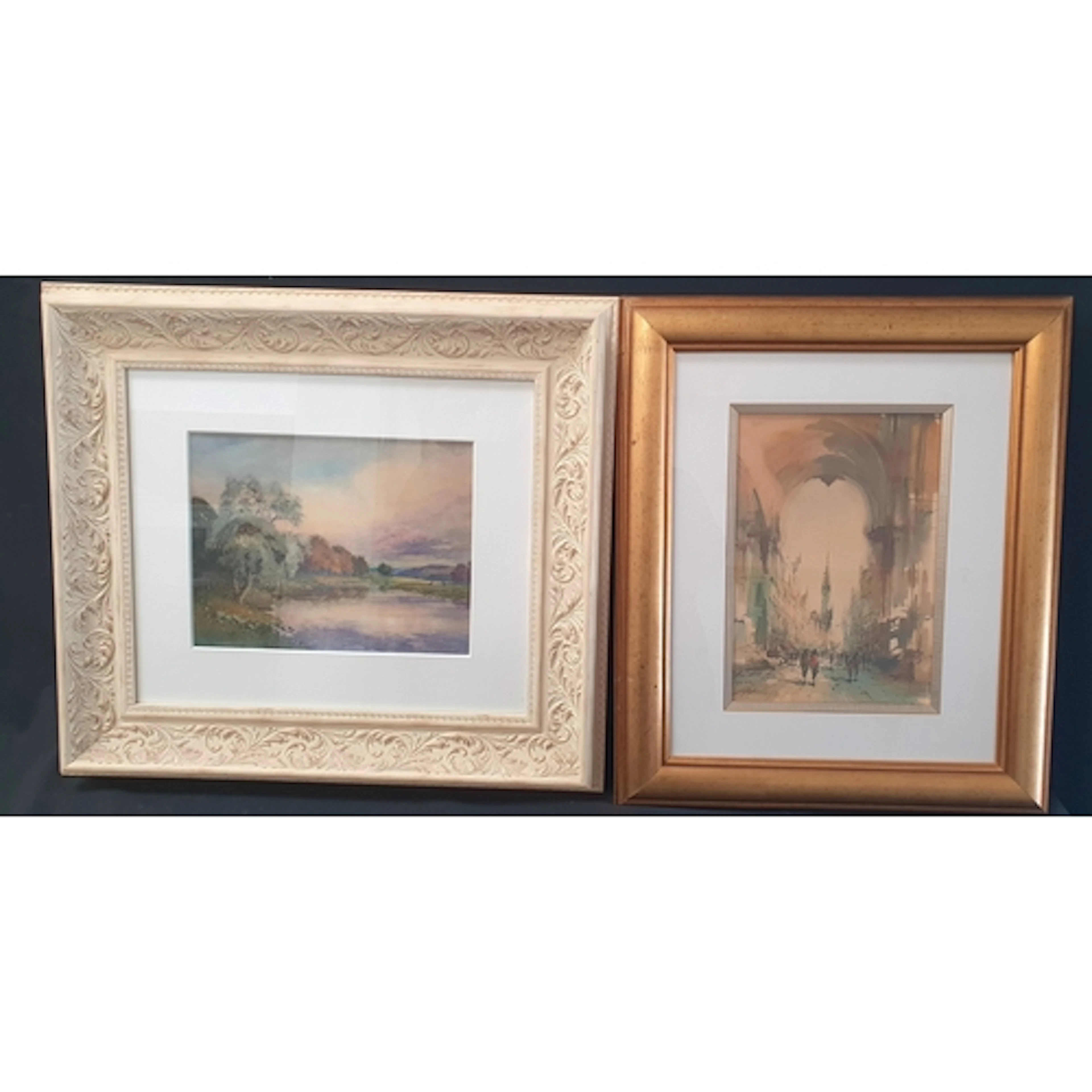 PAIR OF WATERCOLOUR PICTURES comprising a British landscape...