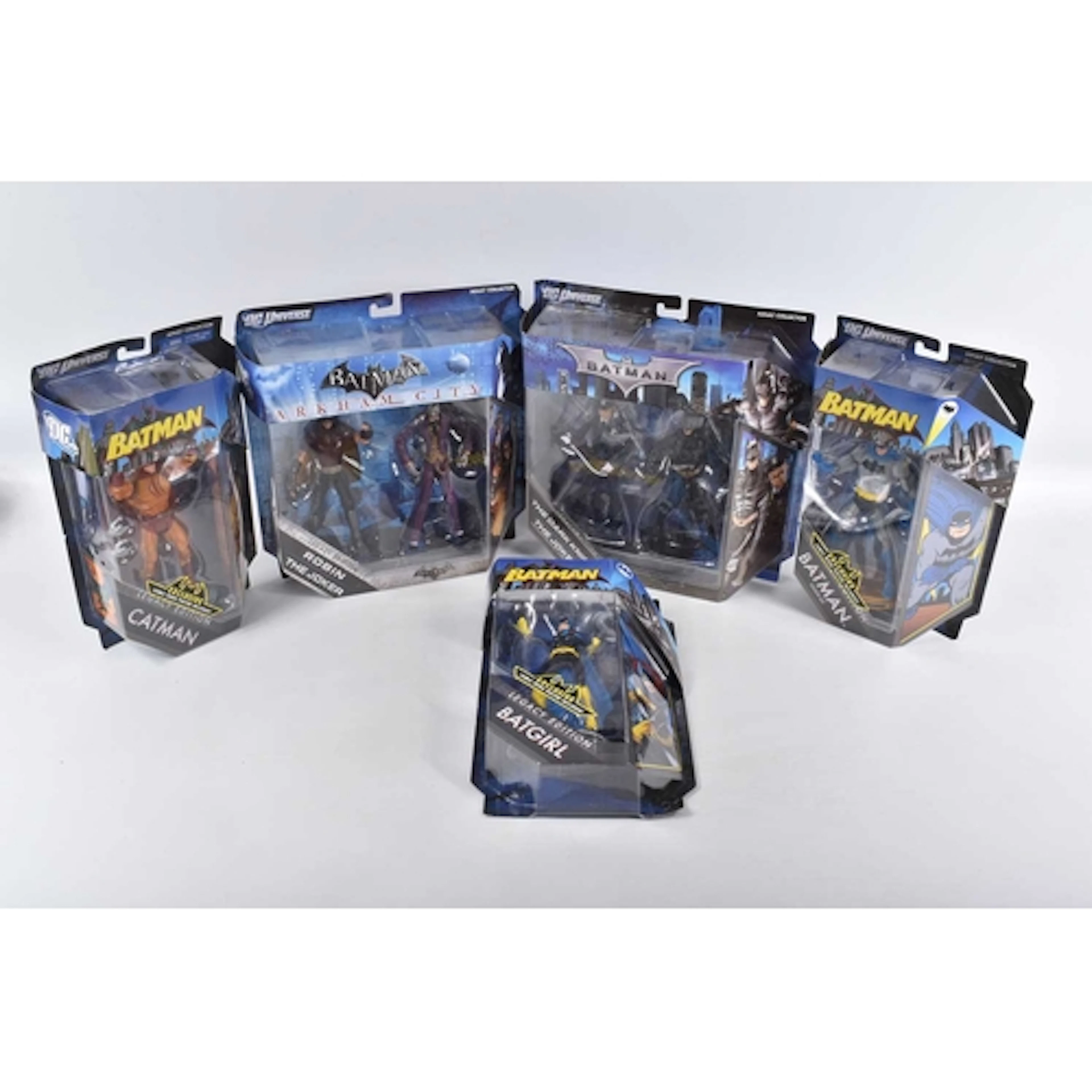FIVE BOXED AND SEALED MATTEL DC UNIVERSE LEGACY EDITION BATM...