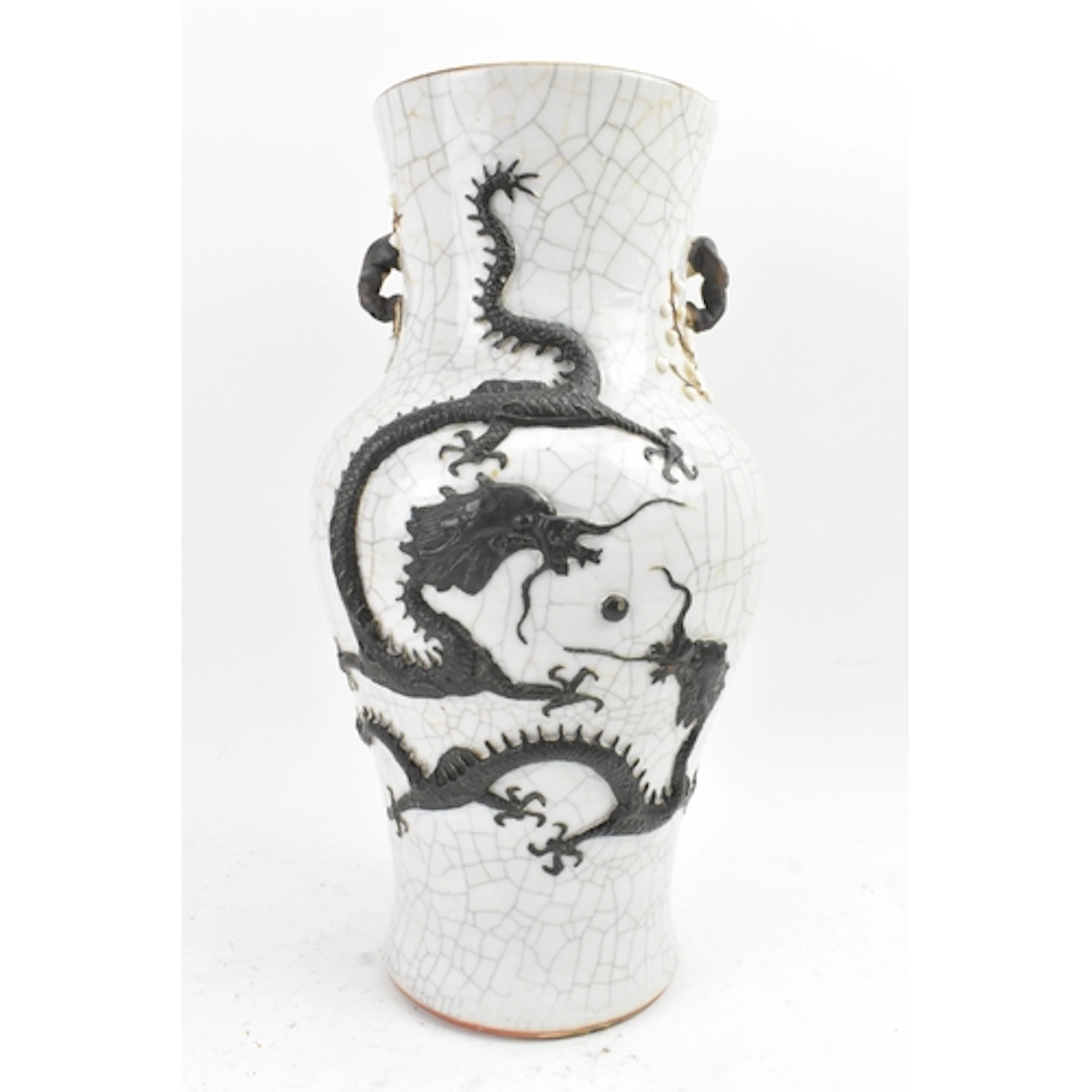 A Chinese crackle glazed porcelain vase, late Qing dynasty/e...