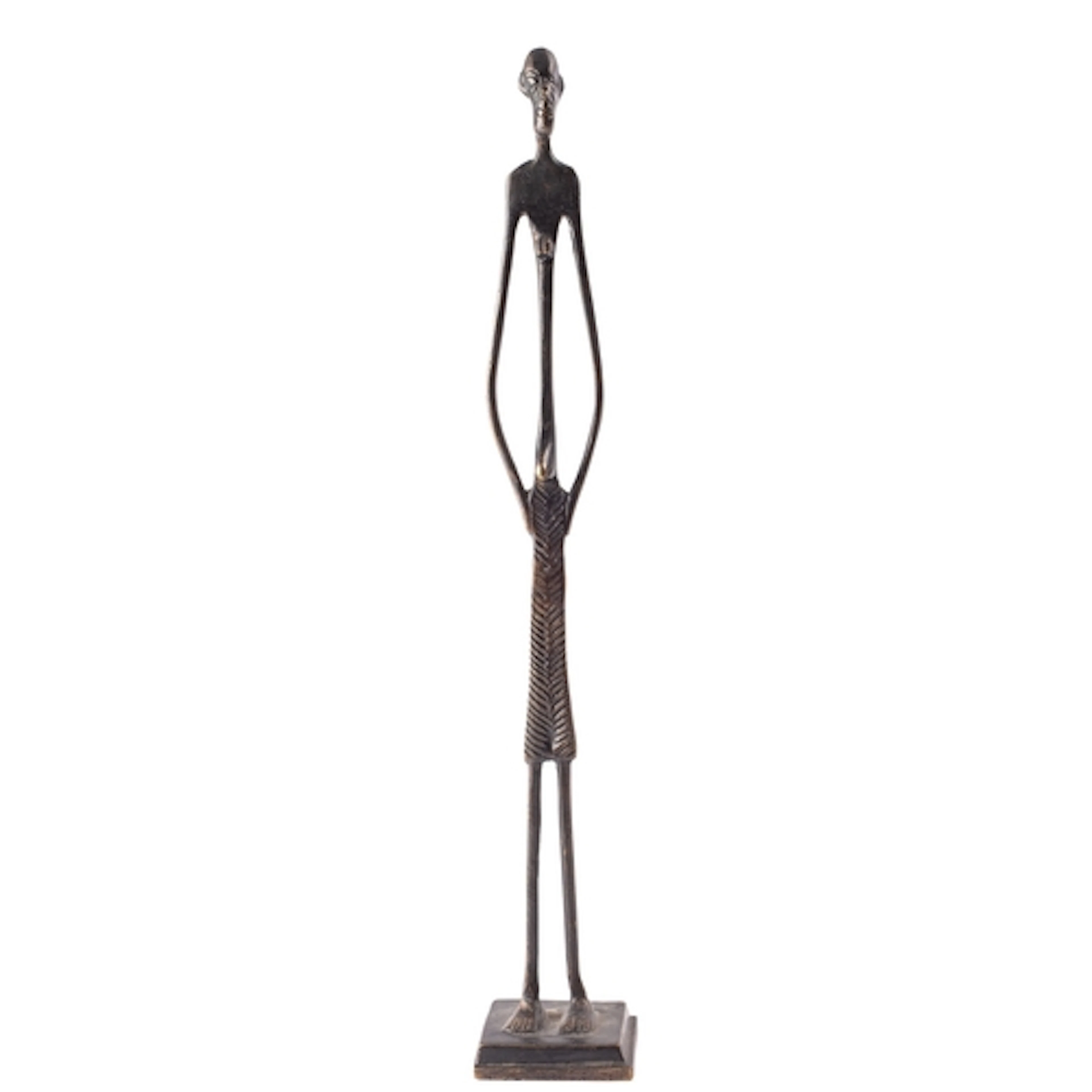 A West African patinated bronze figure, loosely in the manne...