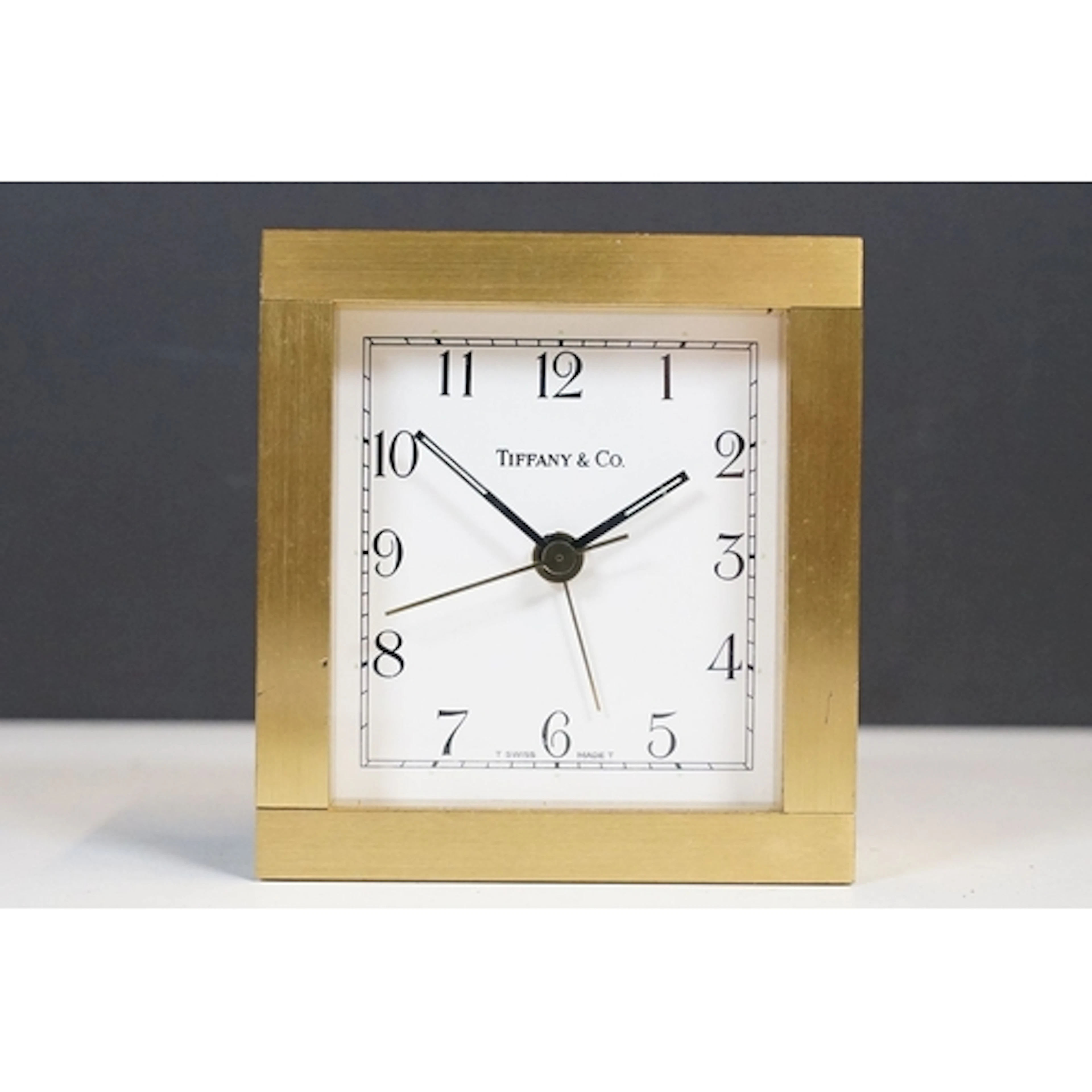 A swiss made quartz Tiffany & Co desk clock with alarm funct...