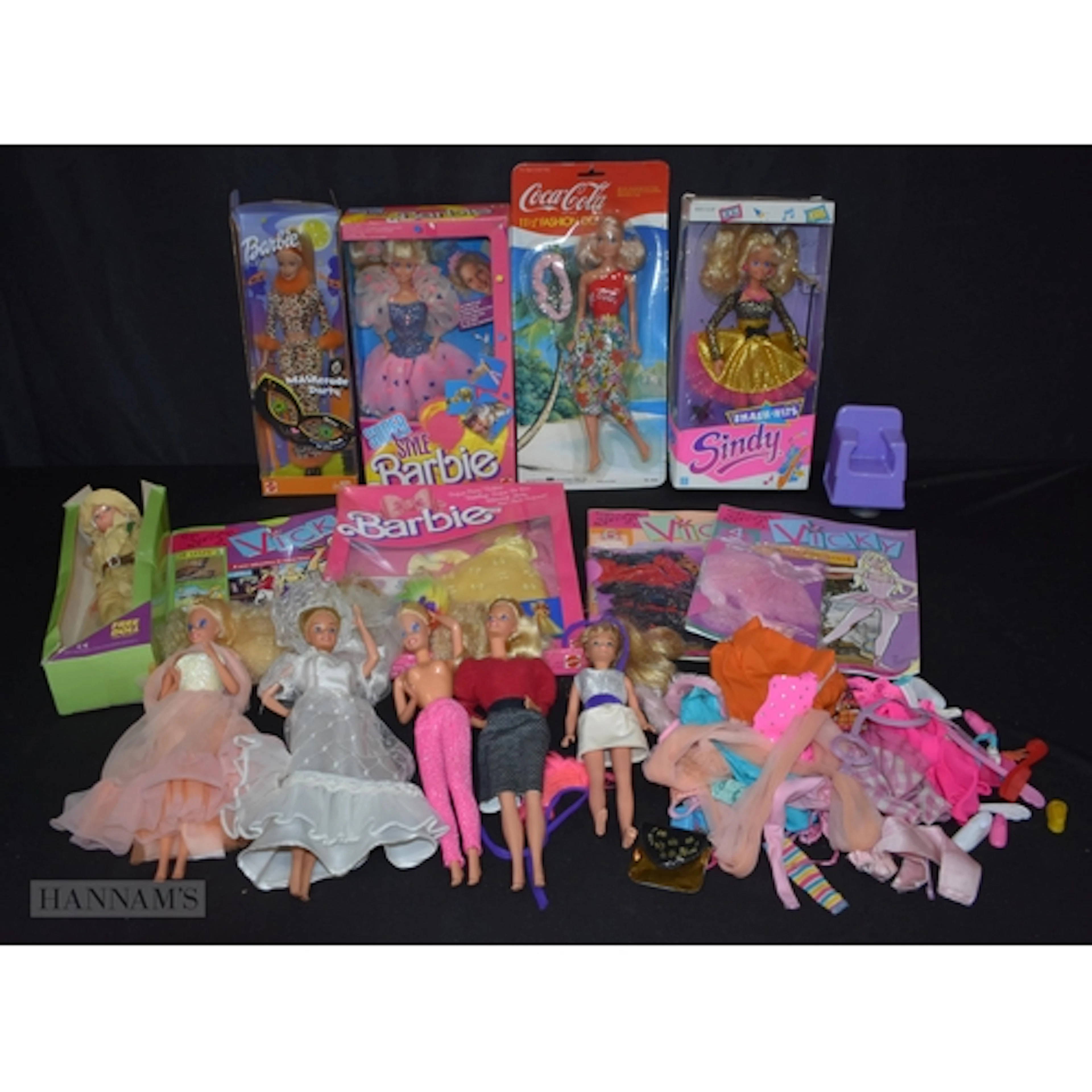 A collection of vintage Barbie and Sindy dolls, etc largest ...