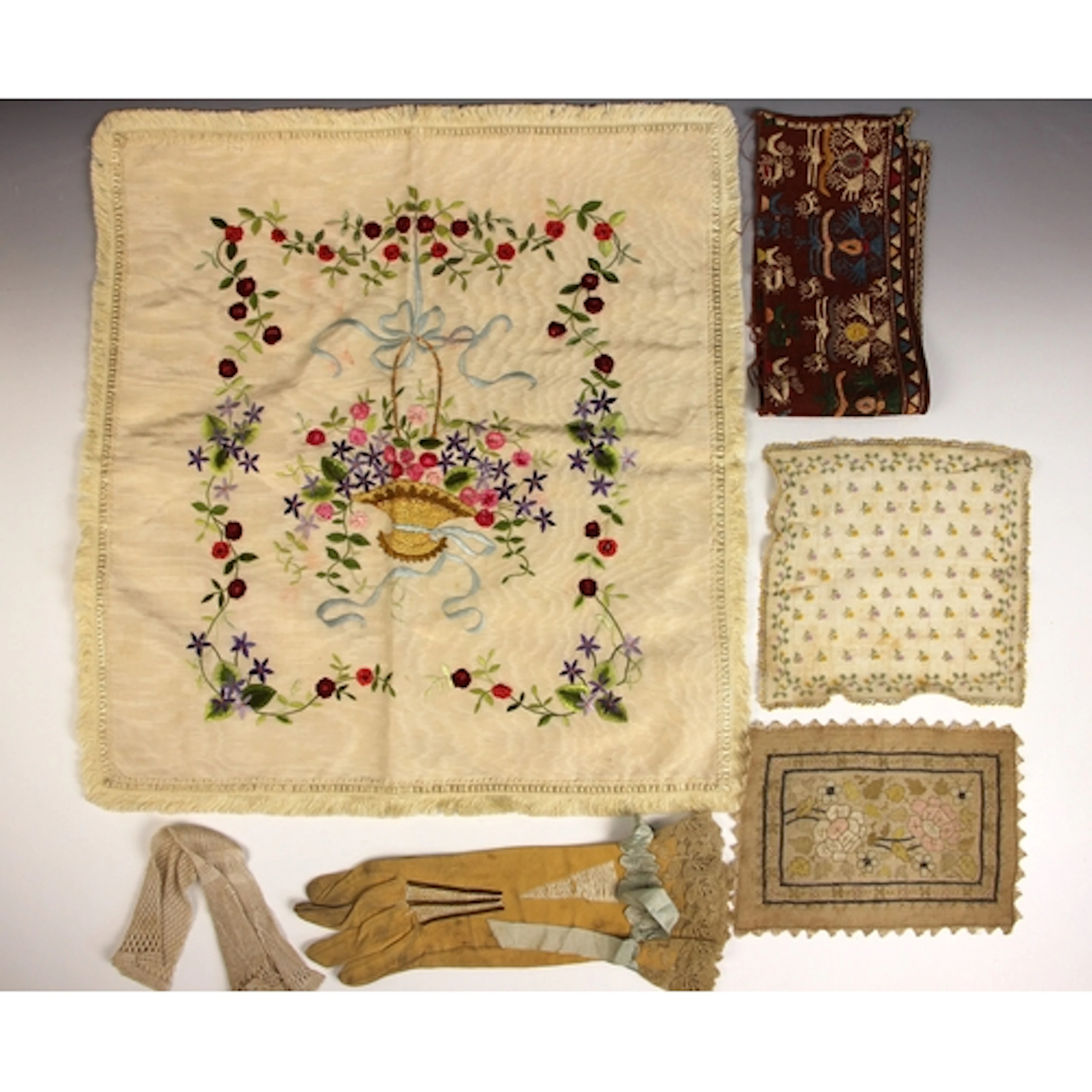 A cream crepe curtain with lace insertion to the centre, dee...