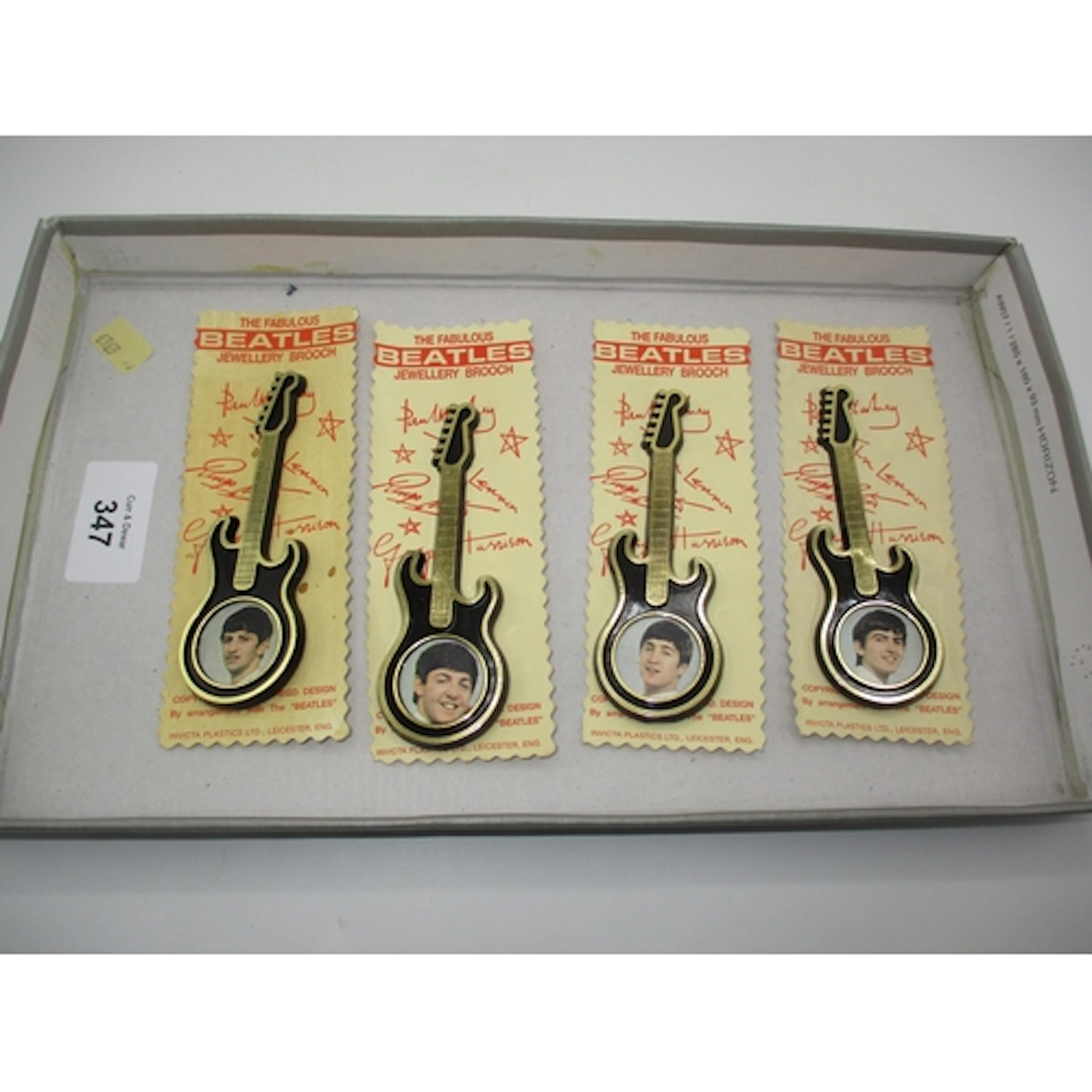 Three The Fabulous Beatles Brooches by Invicta Plastics Ltd