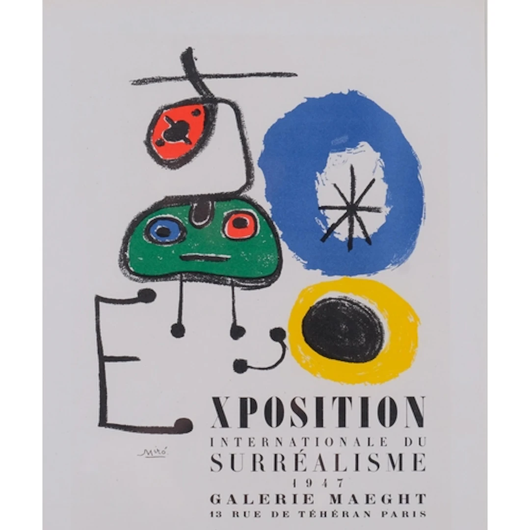 Joan Miro (1893-1983), lithograph in colours on paper, Expos...