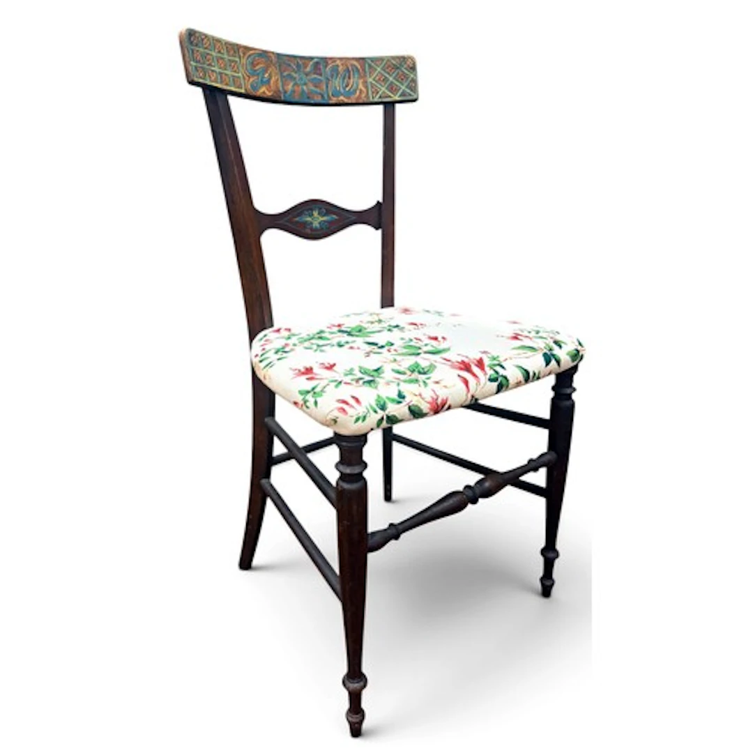 An unusual painted occasional chair, late 19th or early 20th...