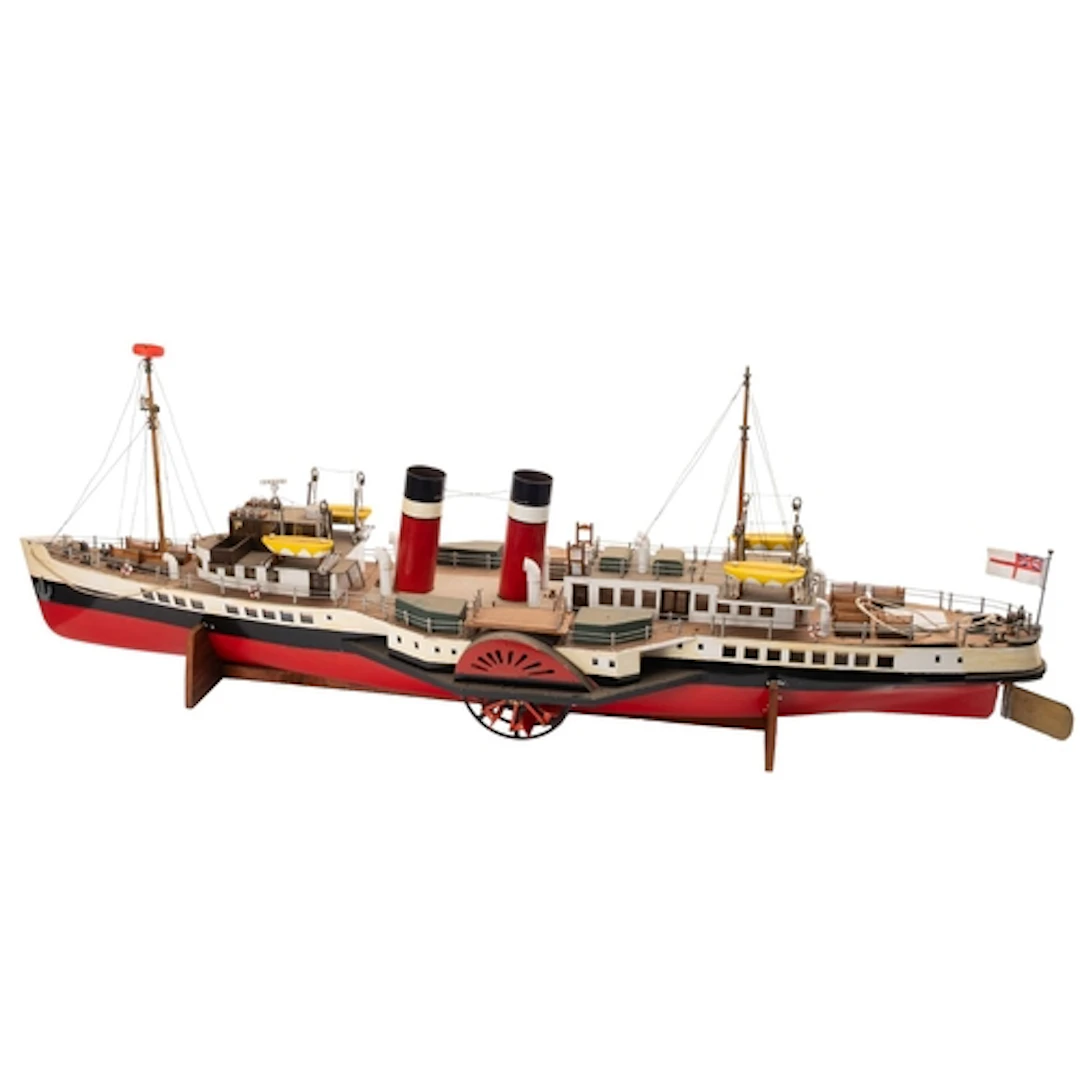A scratch built model of a paddle steamer 'Maria'. Having a ...