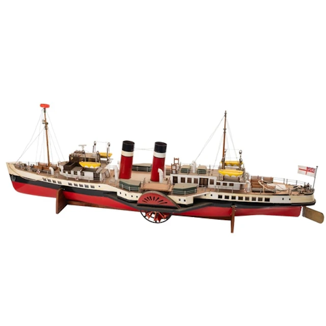 A scratch built model of a paddle steamer 'Maria'. Having a ...