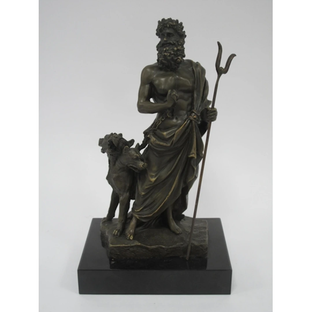 A Patinated Bronze Figure Group of Hercules and Cerberus, de...