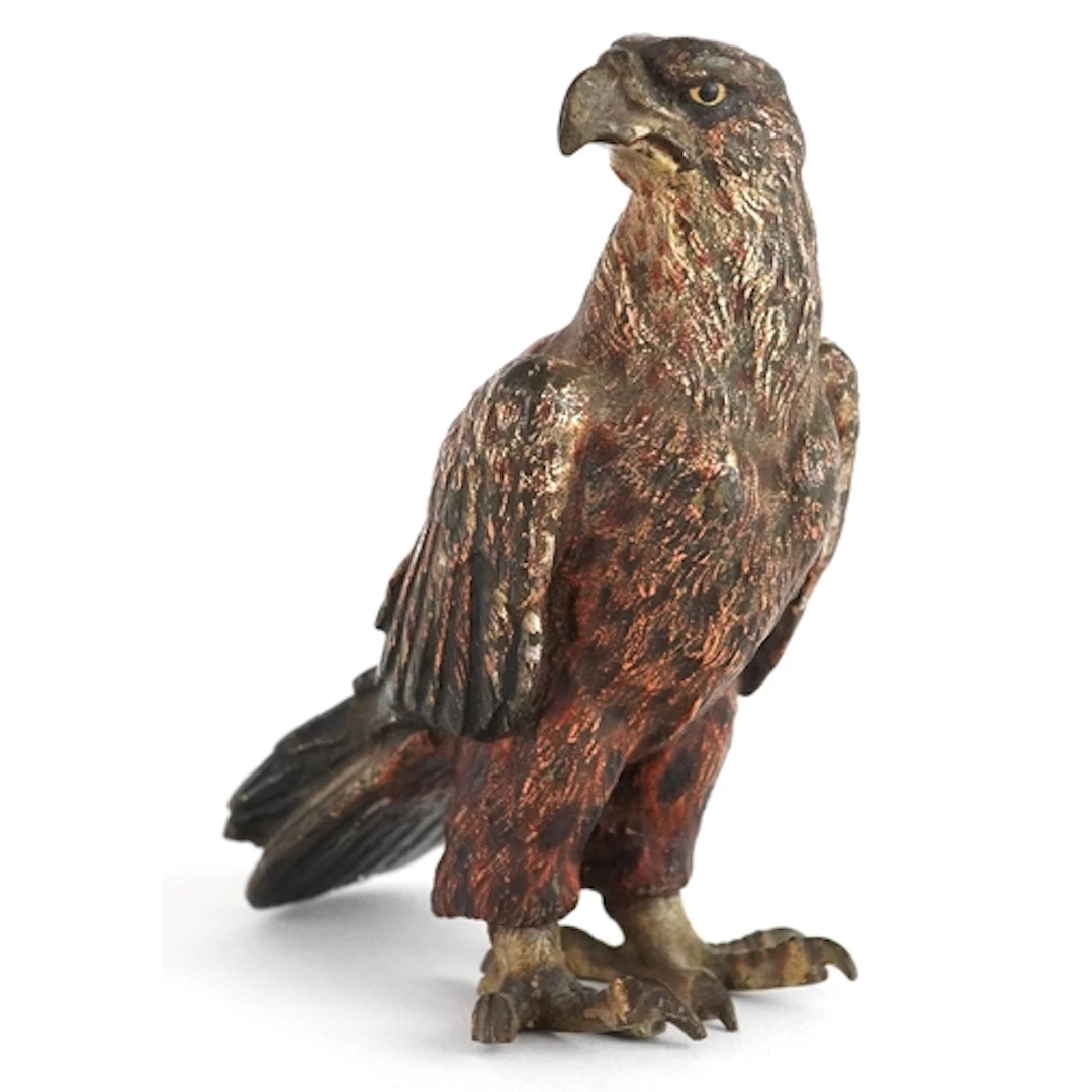 After Franz Xaver Bergmann, antique bronze study of an eagle...