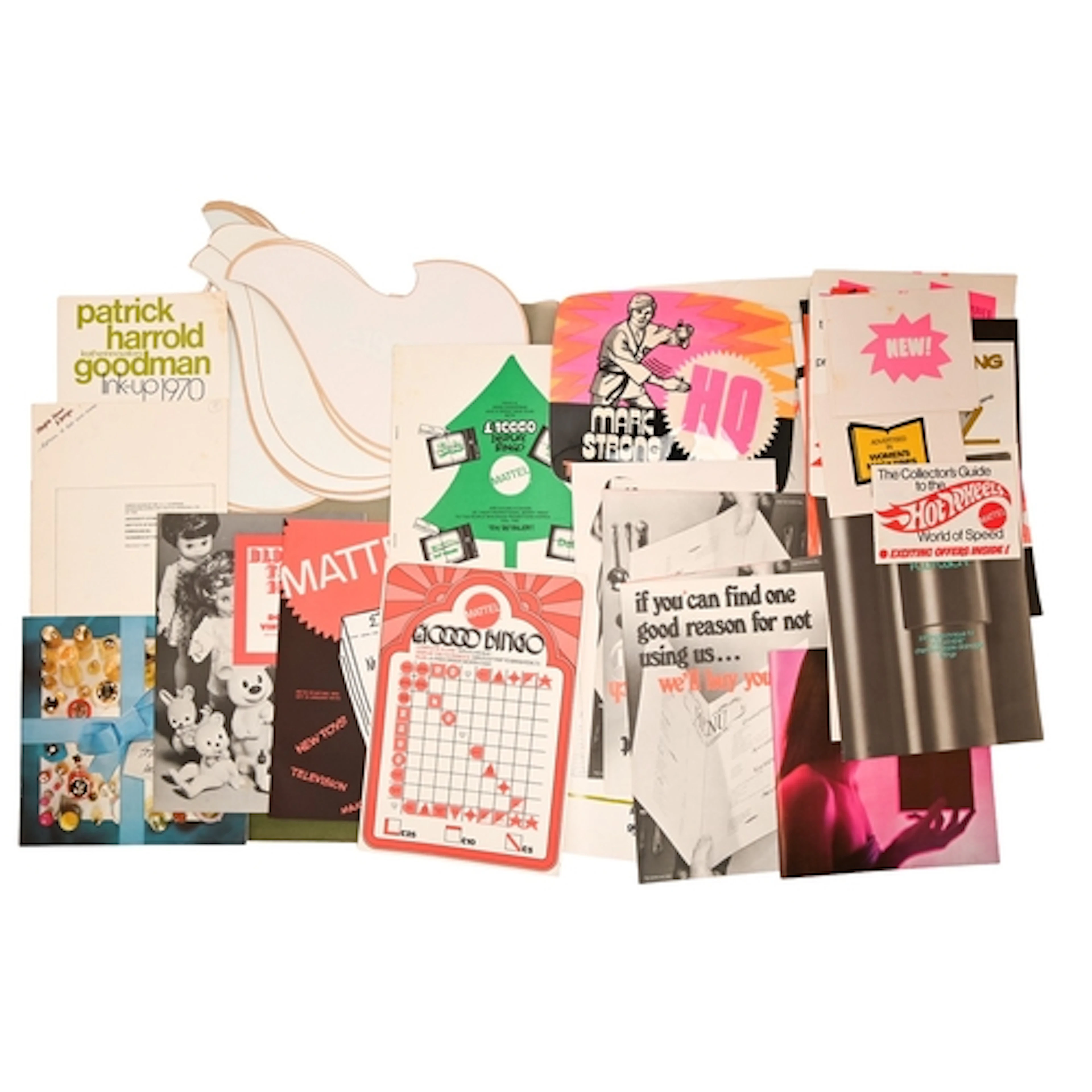 Vintage advertising. Miscellaneous Mattel Toys hardboard sho...