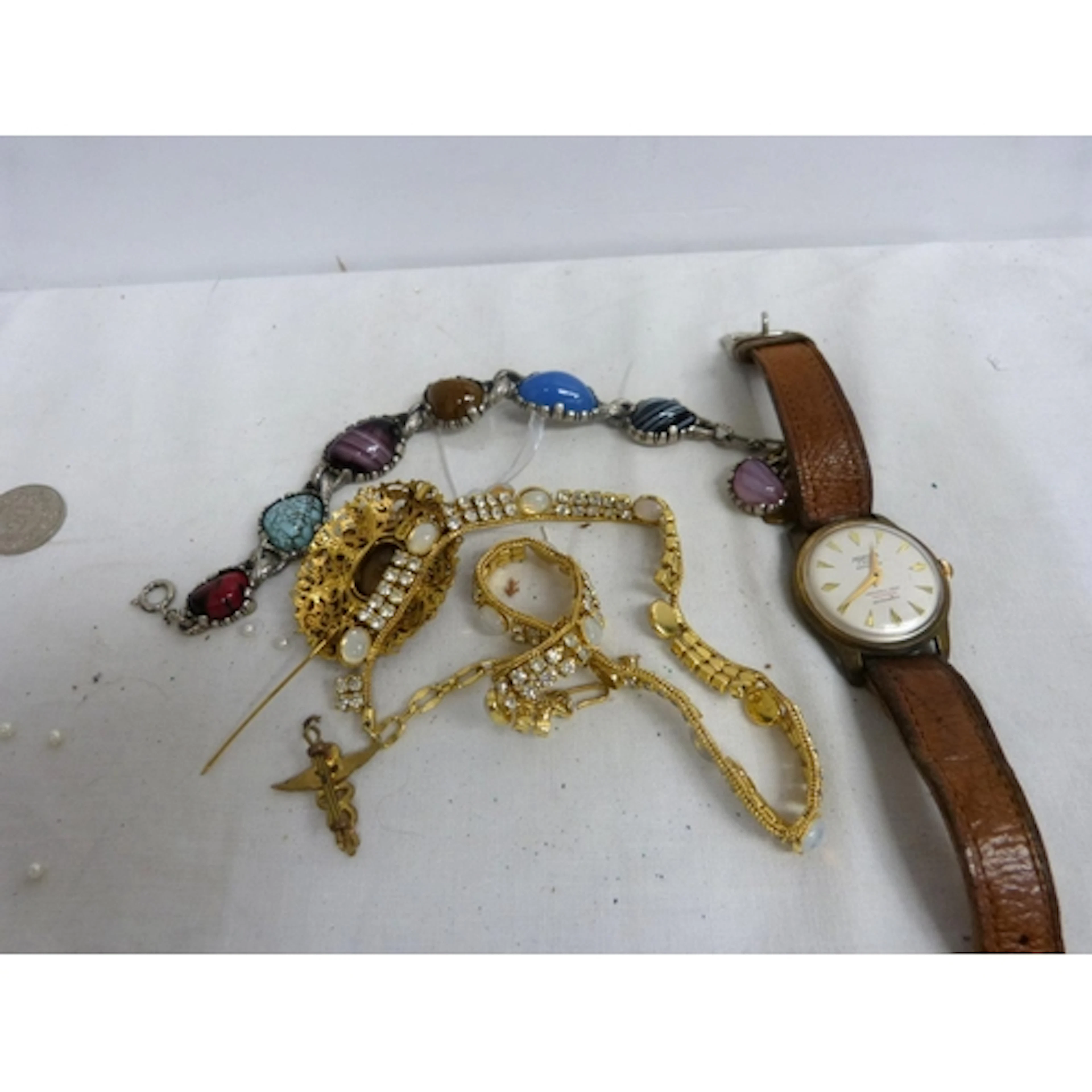 Mortina gents watch and agate bracelet etc.