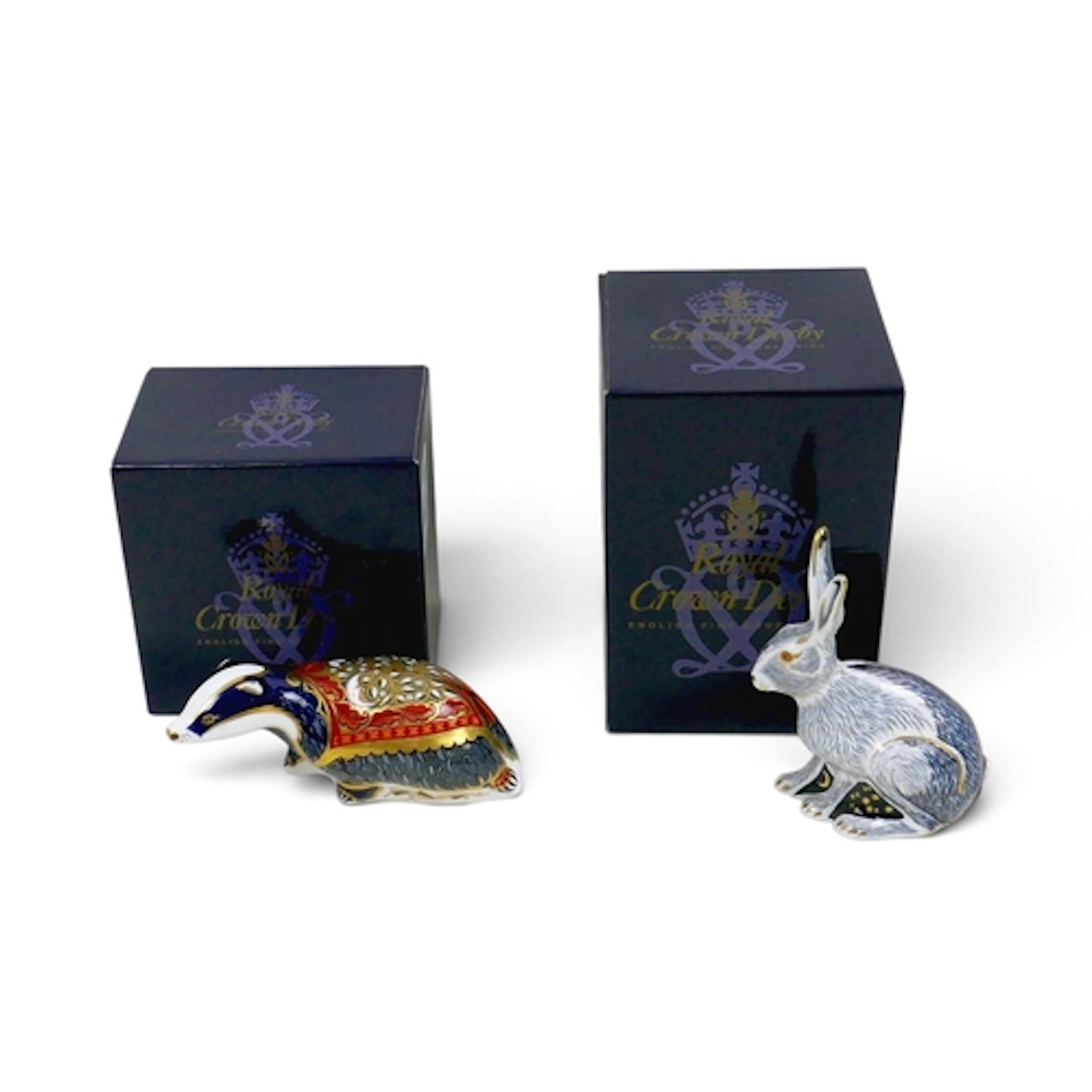TWO ROYAL CROWN DERBY COLLECTORS GUILD PAPERWEIGHTS. compris...
