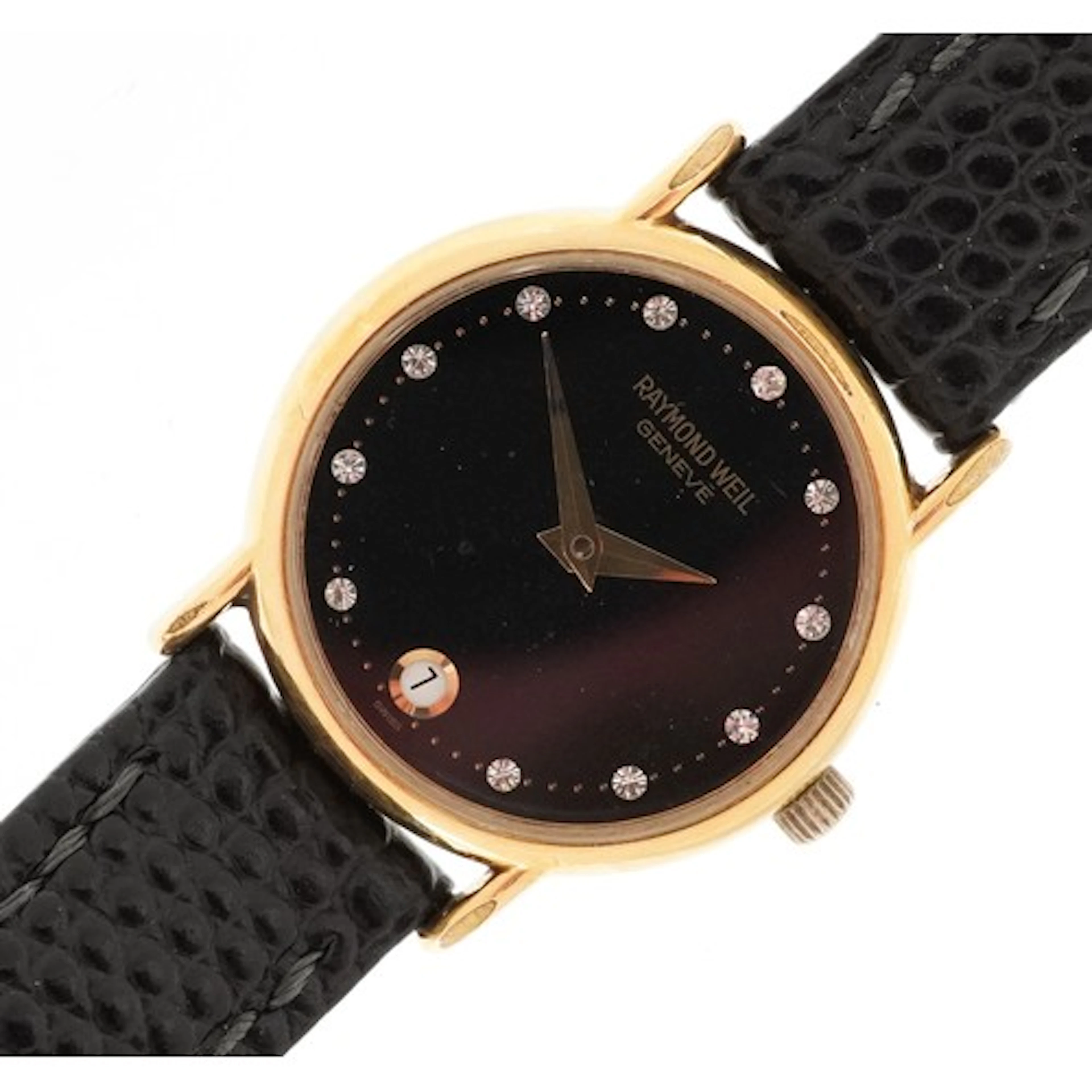 Raymond Weil, ladies 18ct gold plated quartz wristwatch with...