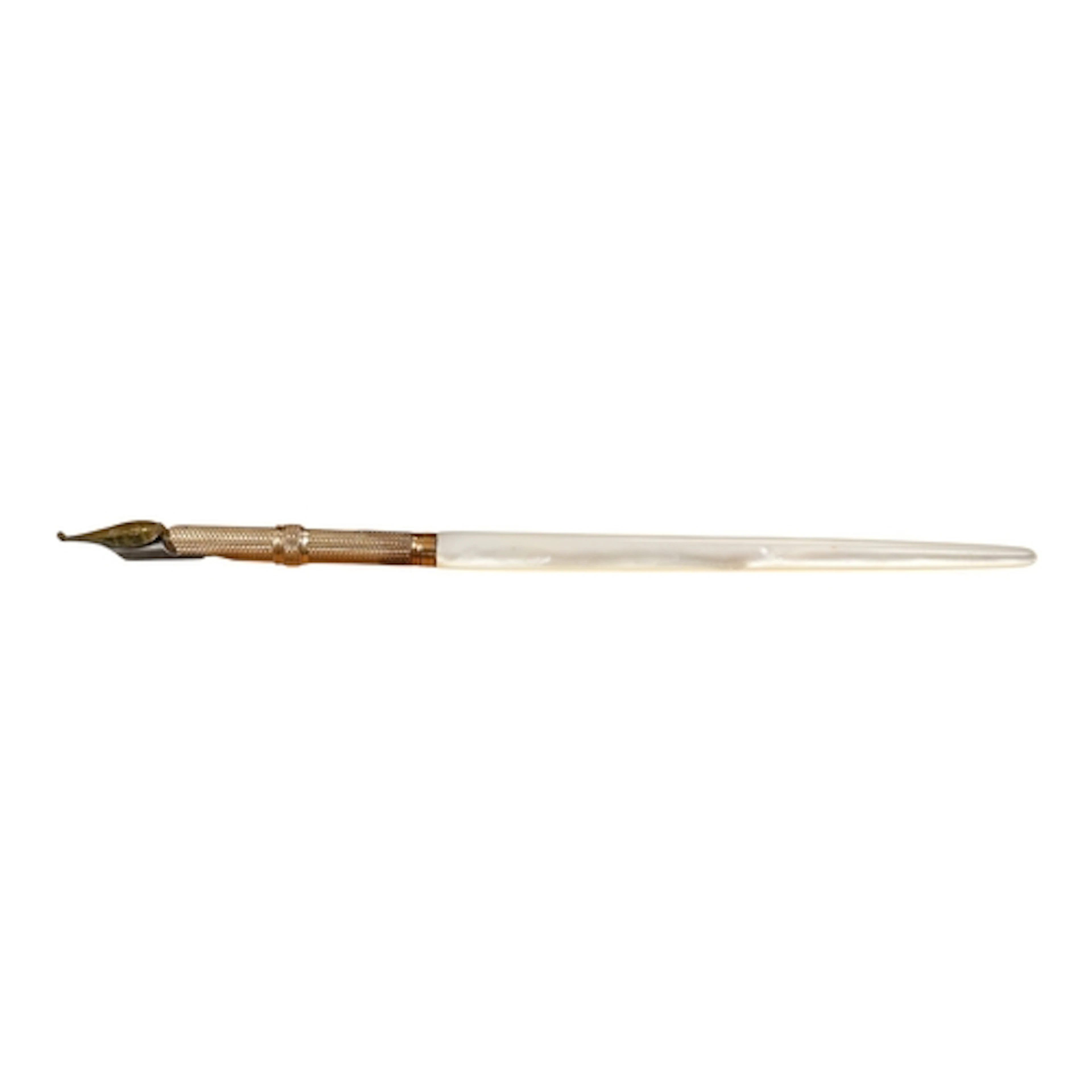 A stunning Sampson Mordan & Co. mother of pearl dip pen with...