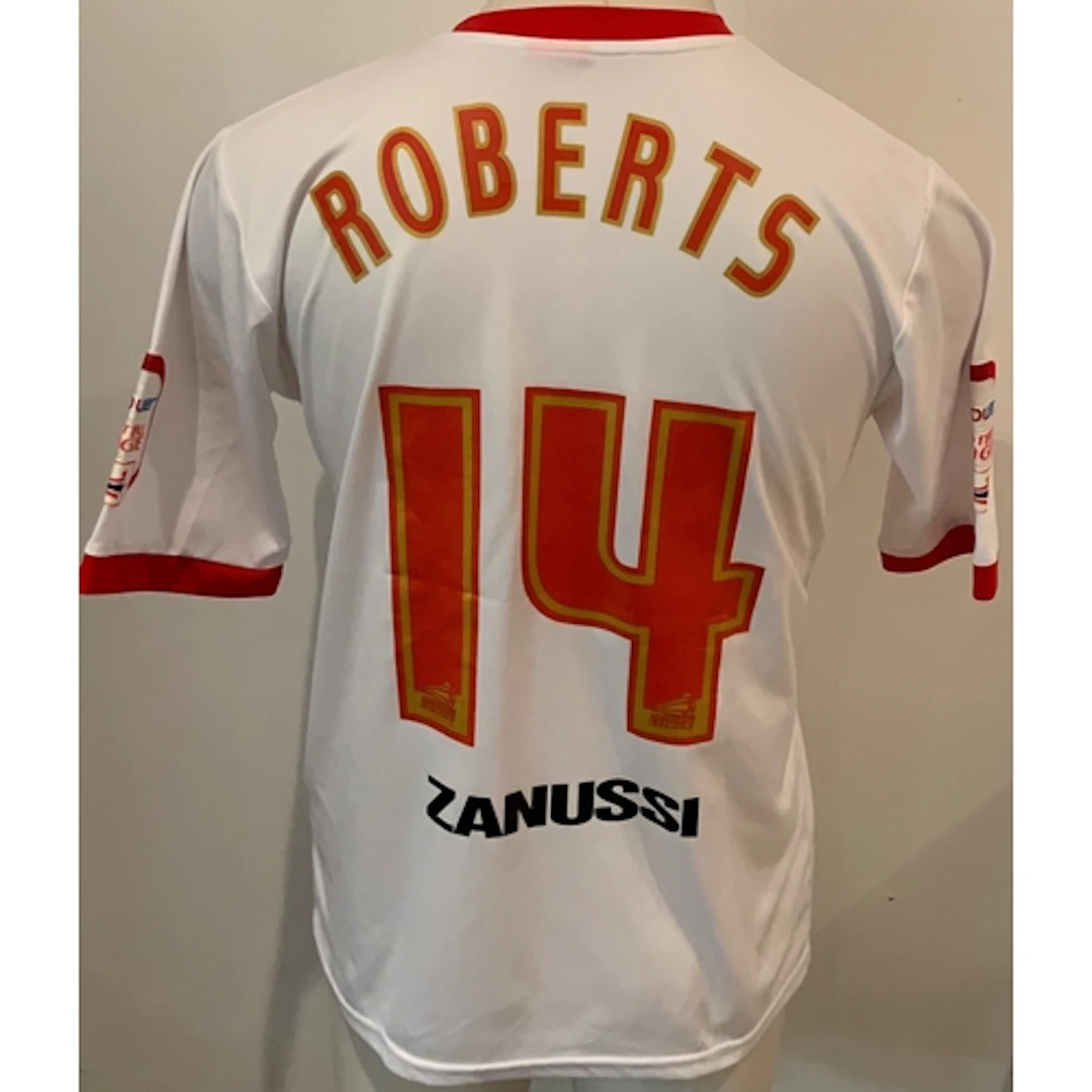 Stevenage 2011 - 2012 Match Worn Football Shirt: White short...