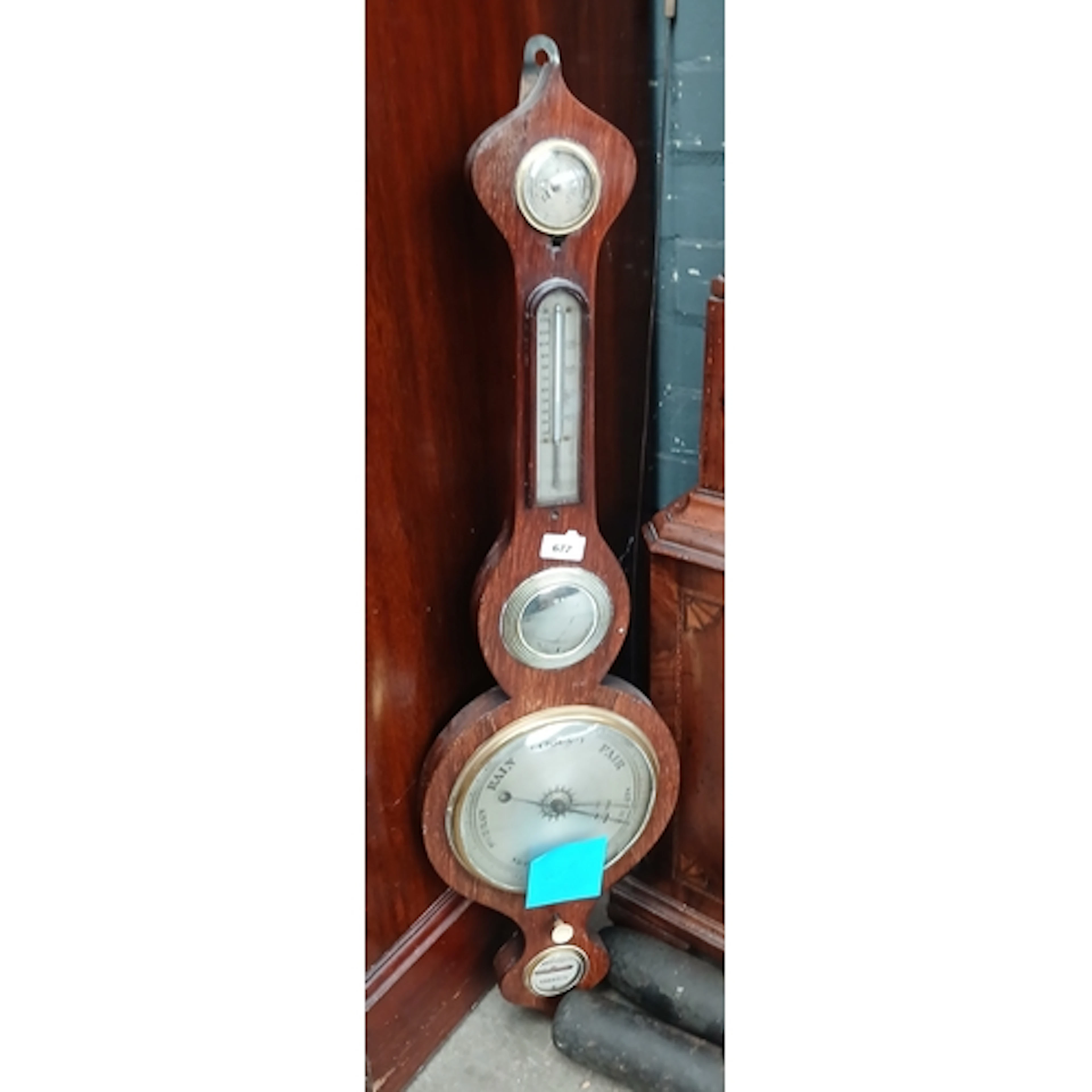 A 19th century rosewood barometer.