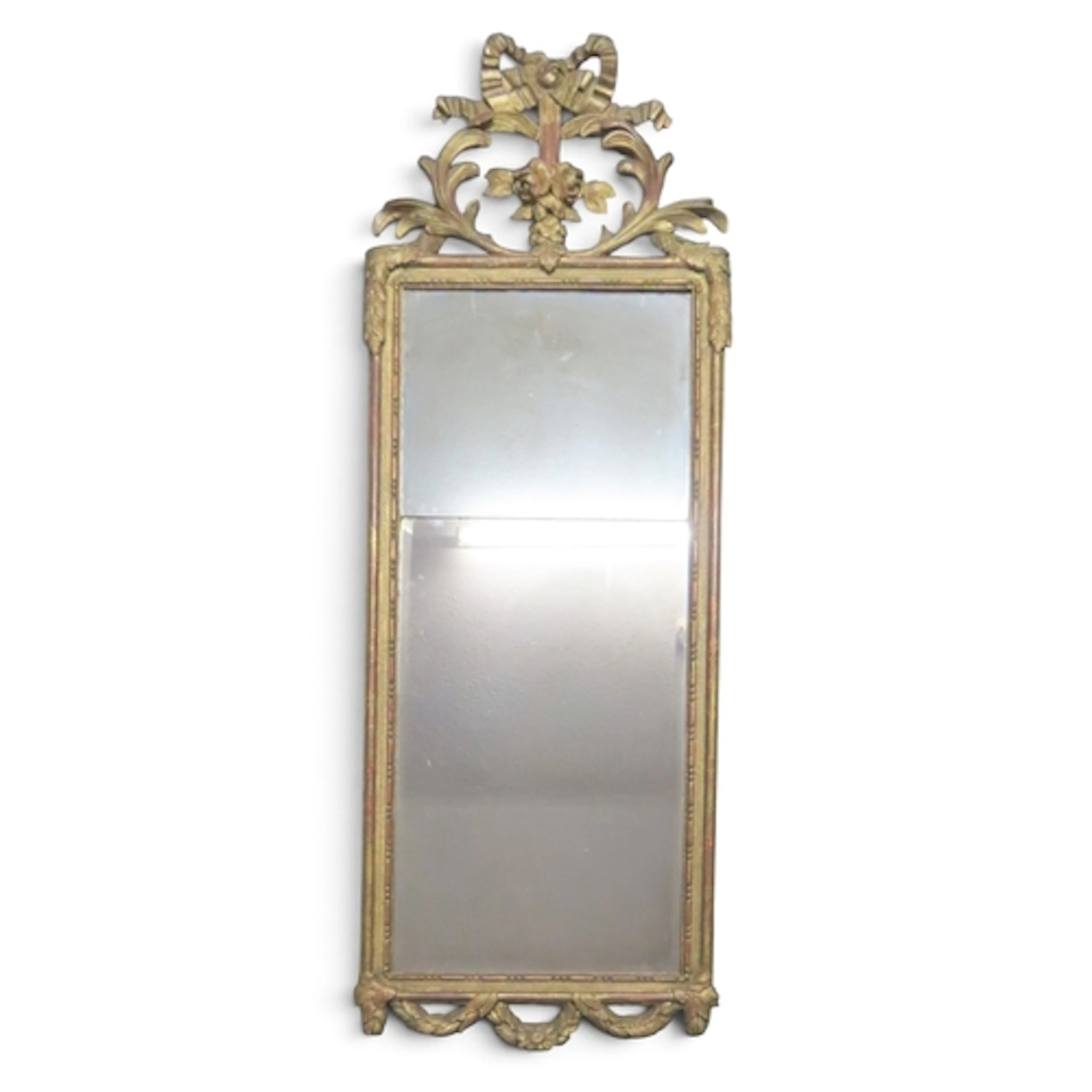 A 19TH CENTURY CONTINENTAL GILT GESSO FRAMED PEER MIRROR wit...