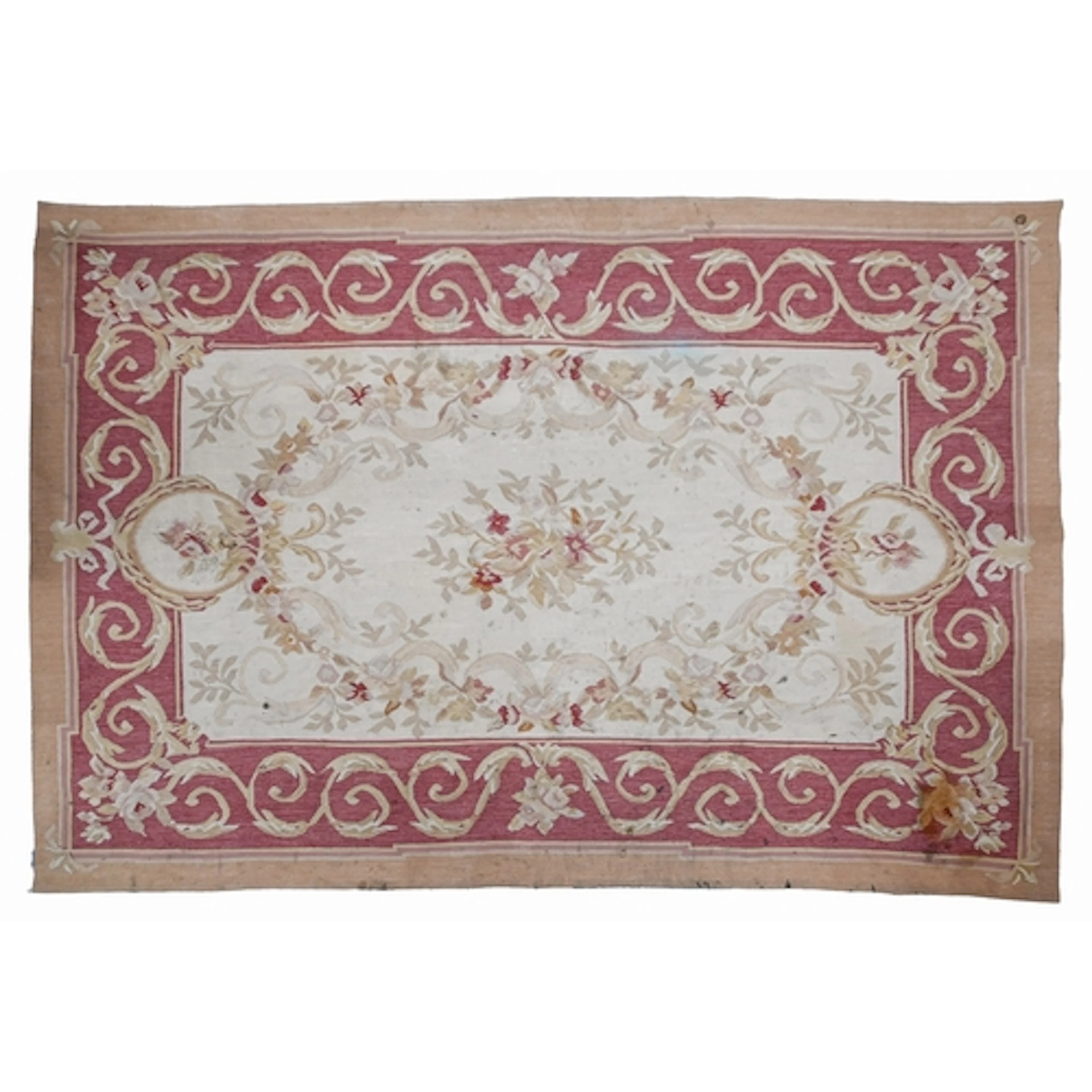 A Louis XVI style floral tapestry rug, 20th c, 122 x 185cm...