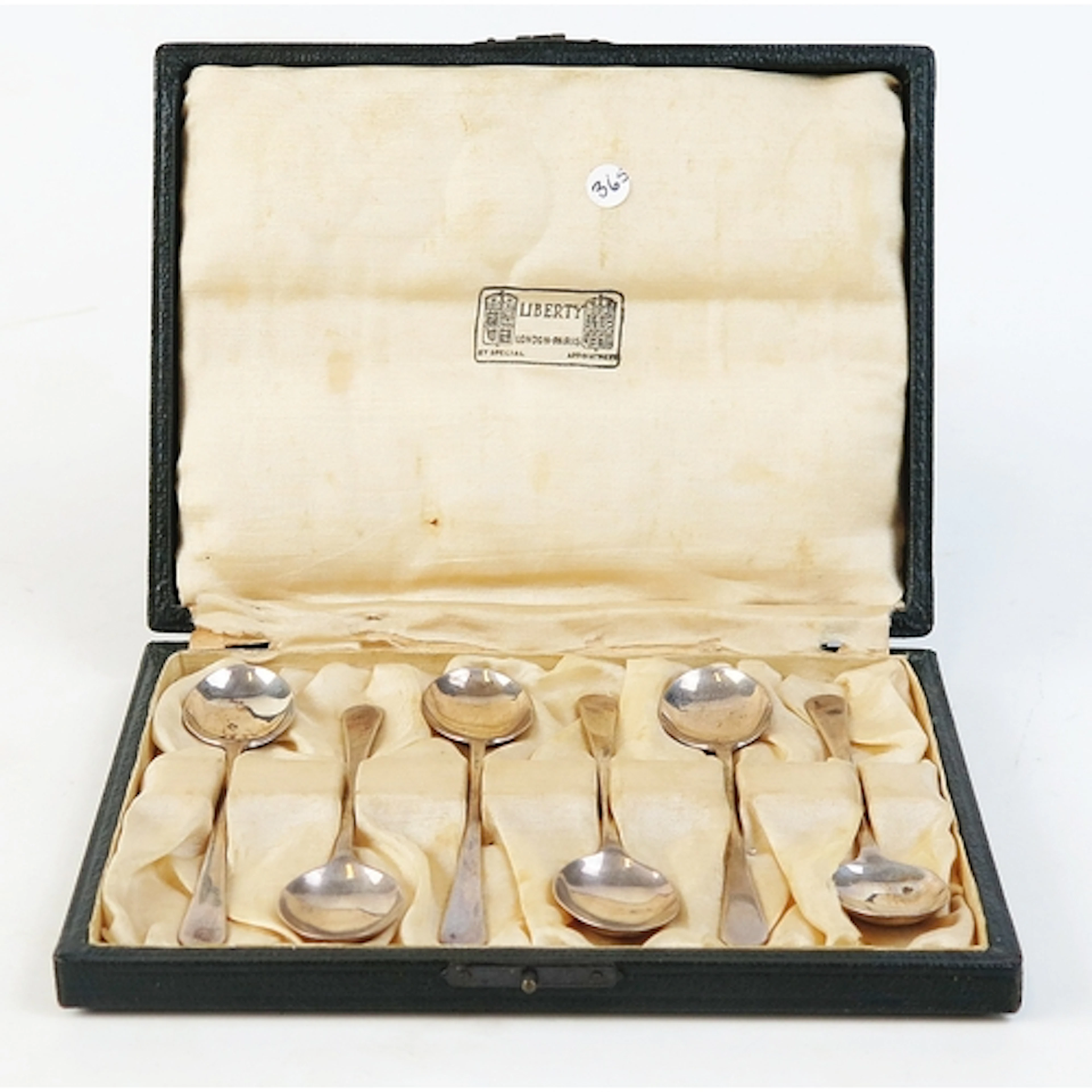 A set of six George V silver coffee spoons, maker William Da...