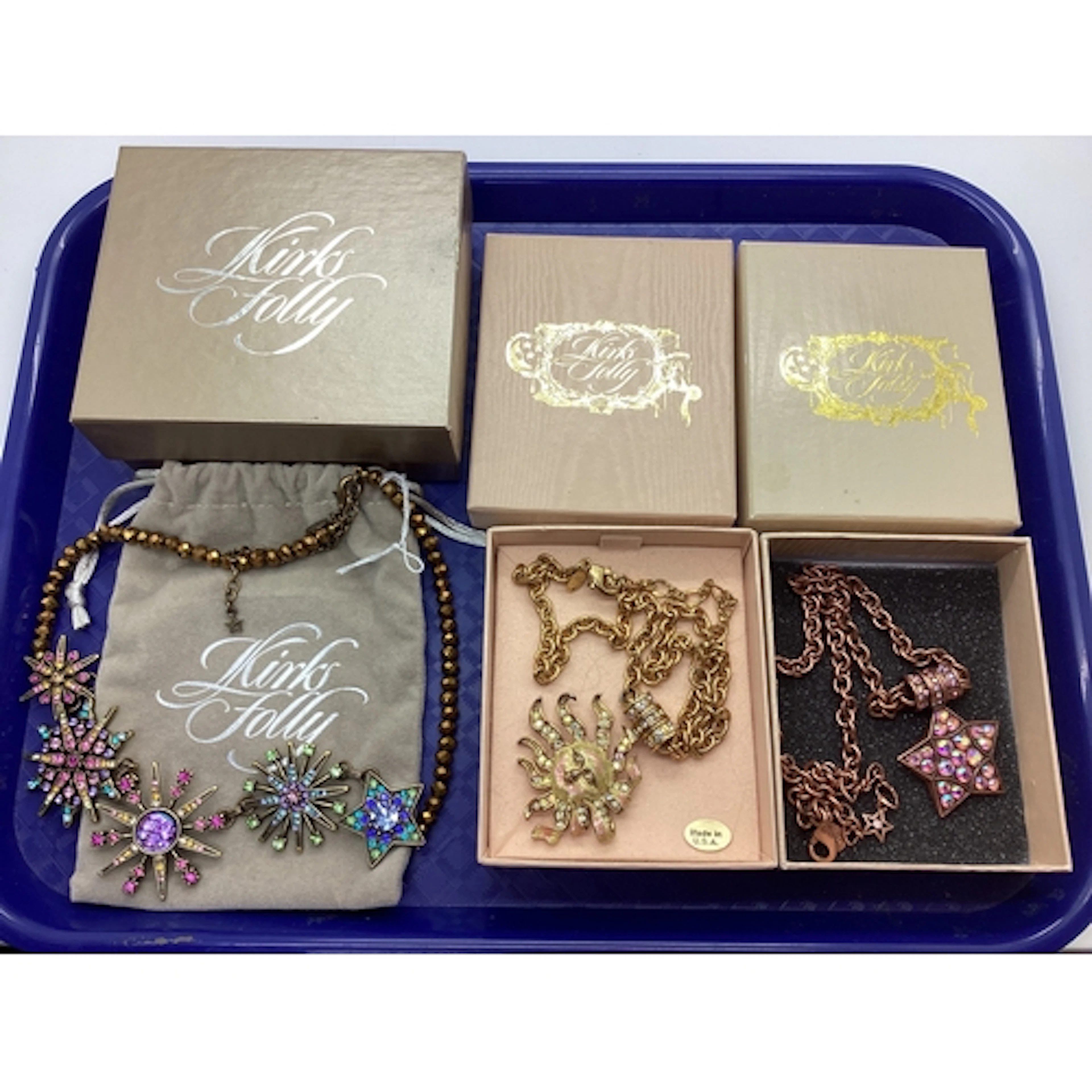 Kirks Folly Modern Statement Costume Necklace, boxed; togeth...