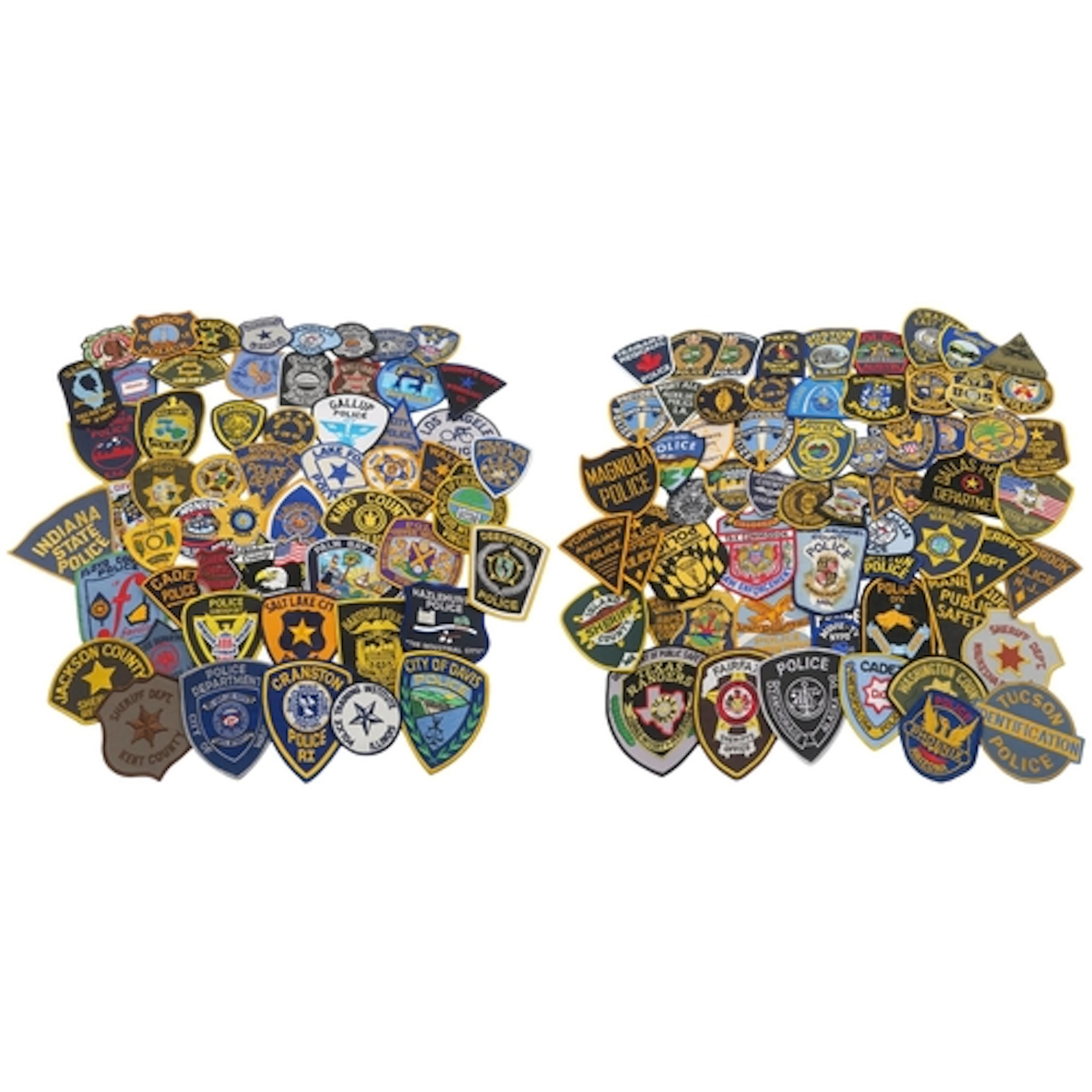 A large quantity of American police embroidered cloth unifor...