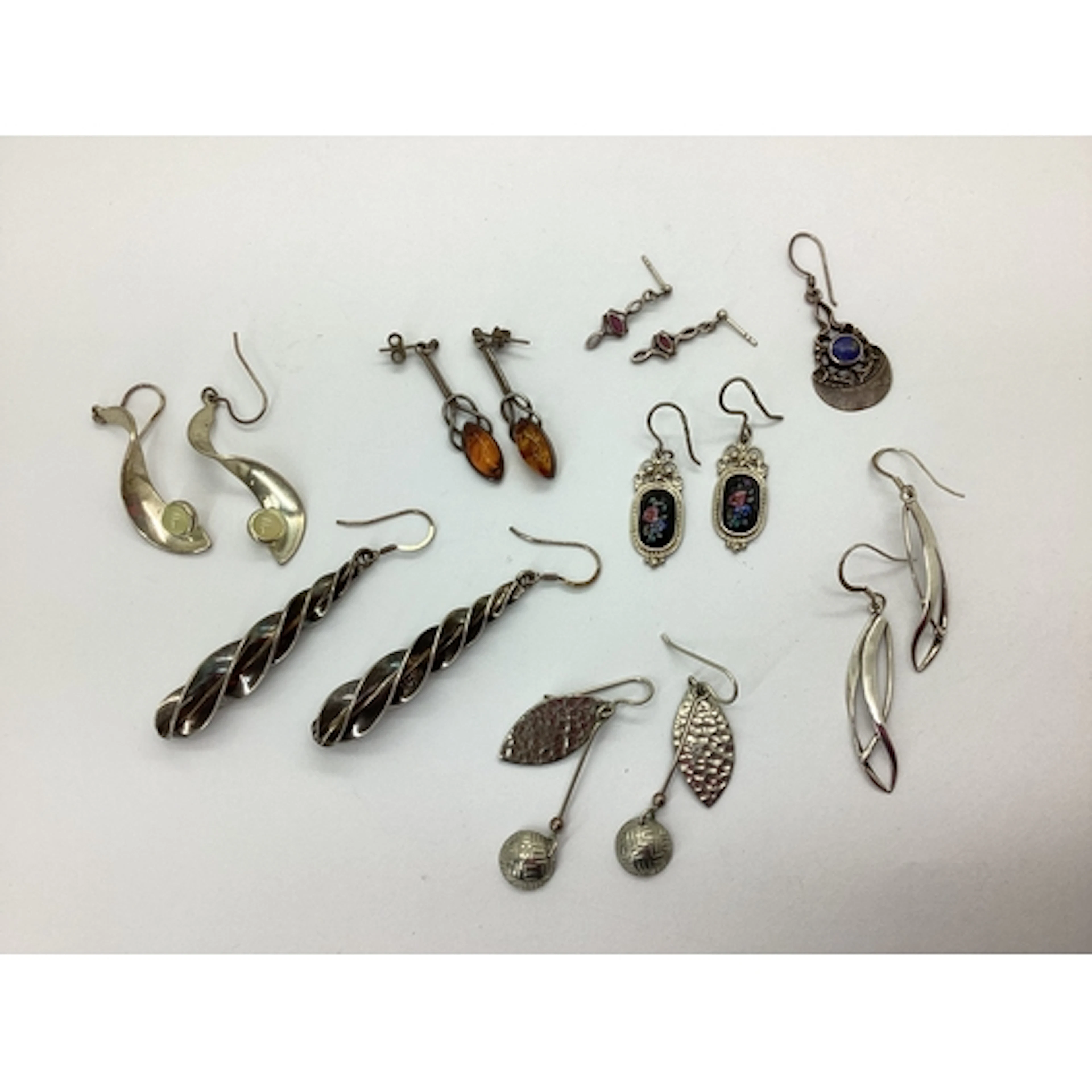 A Collection of "925" and Other Modern Earrings, including a...