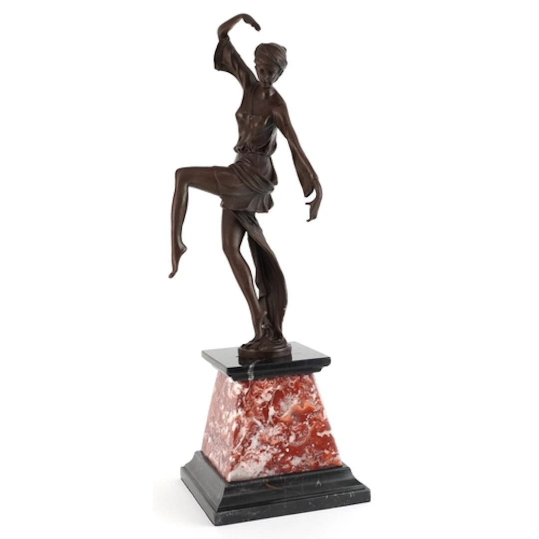 After D. H. Chiparus, patinated bronze study of a female dan...