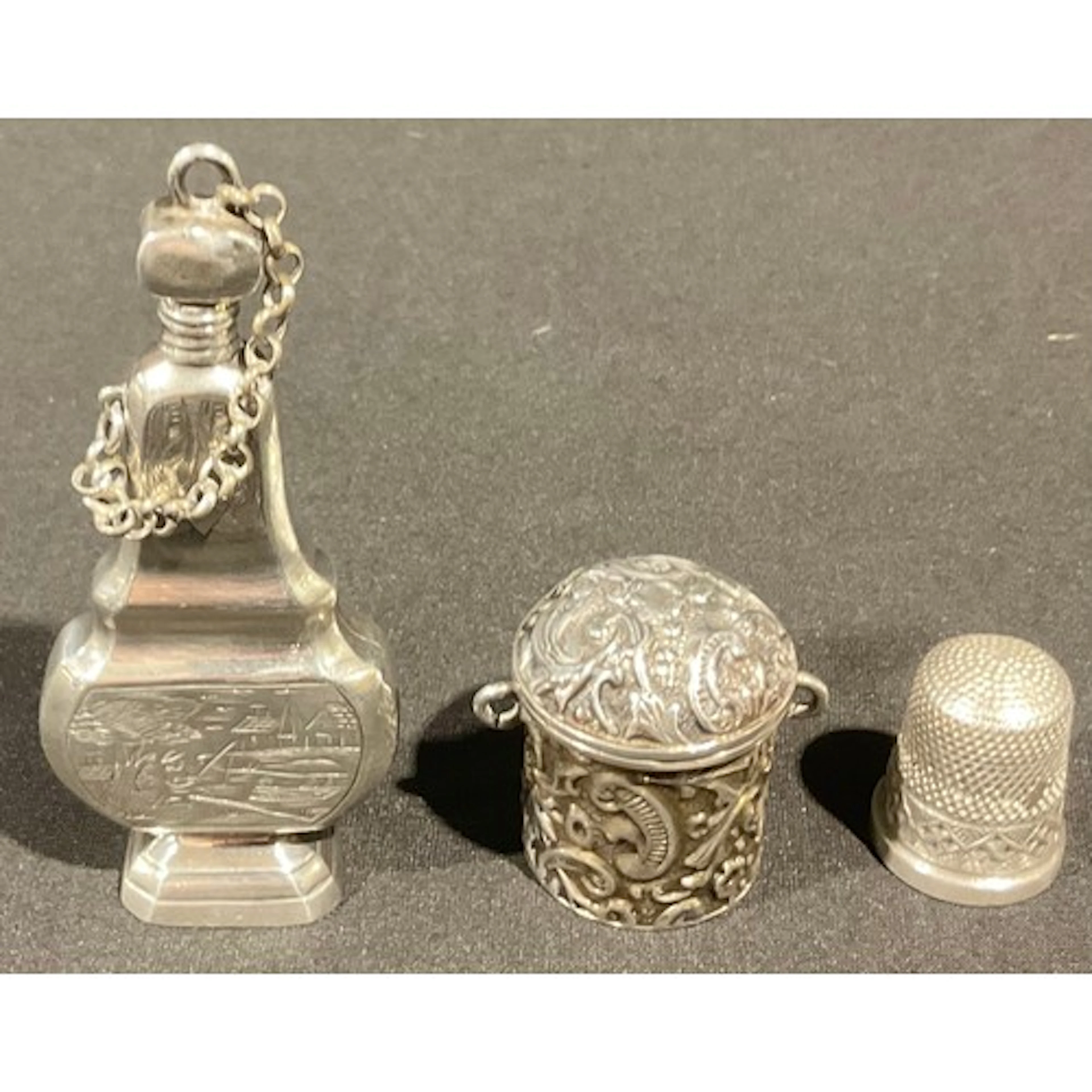 A 19th/early 20th century silver coloured metal pilgrim flas...