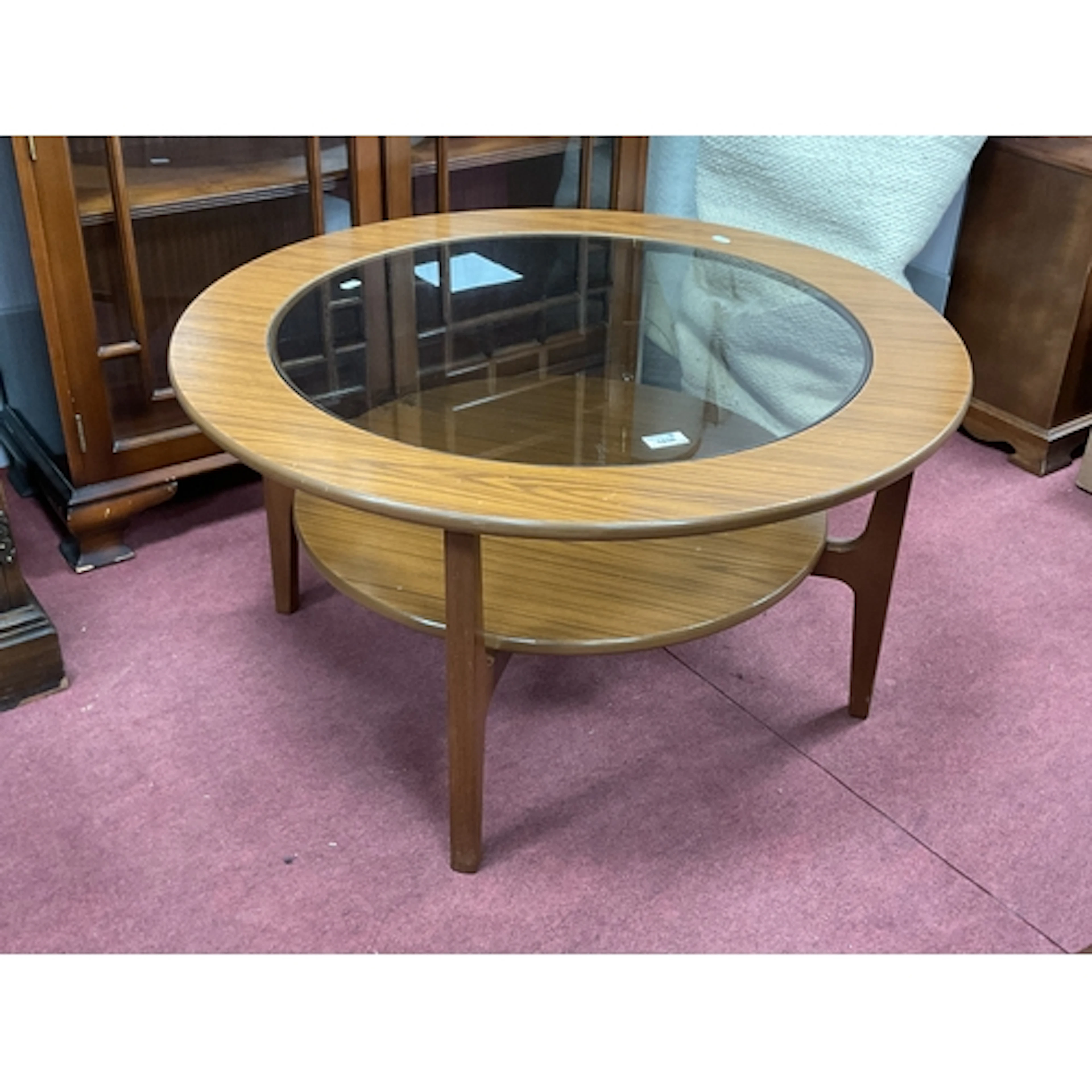 Mid Century Retro Vintage Round Coffee Table Probably by Sch...