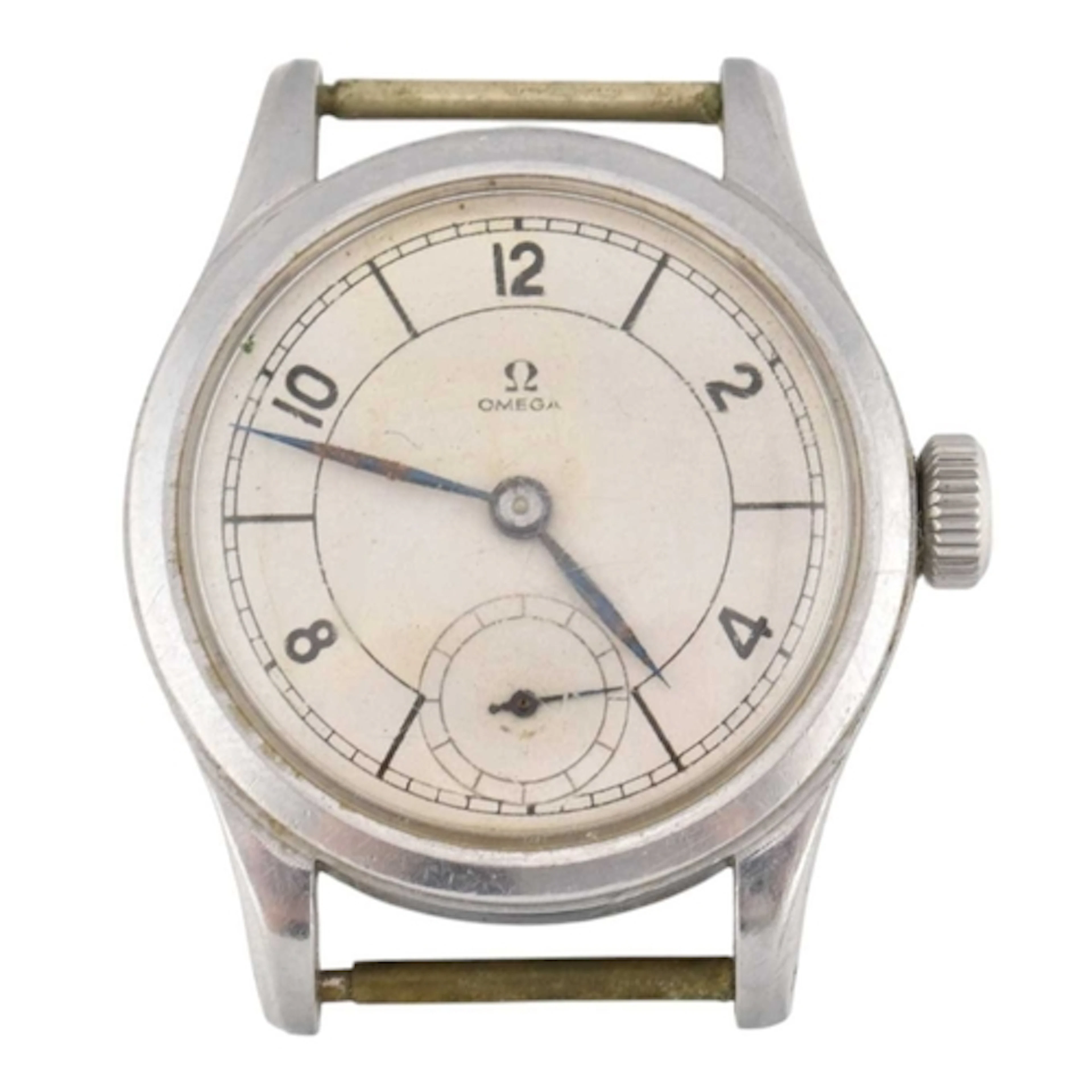1940s Omega wristwatch. The watch with silvered sector dial ...