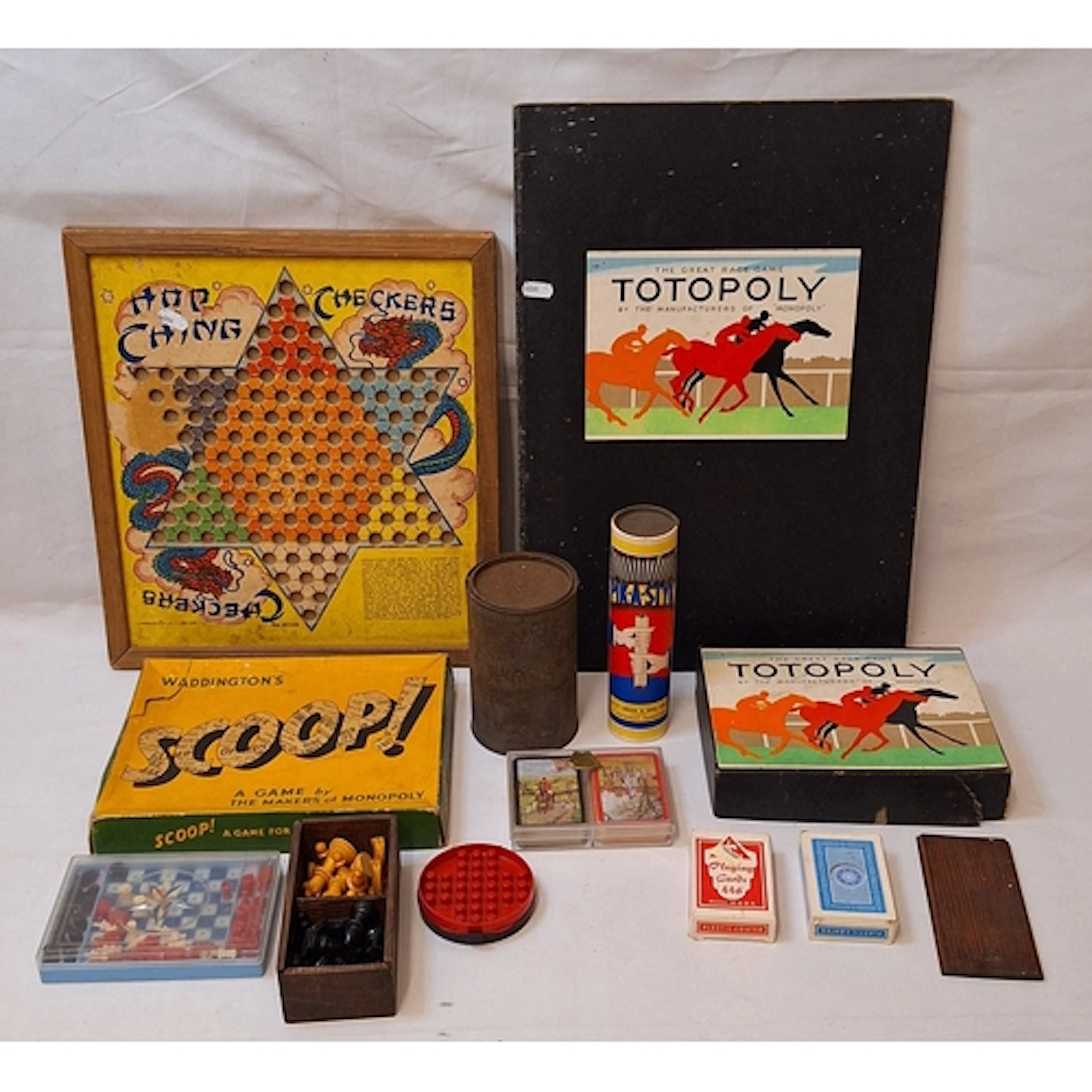 Vintage Boxed Waddington's Scoop Game, vintage Totopoly game...