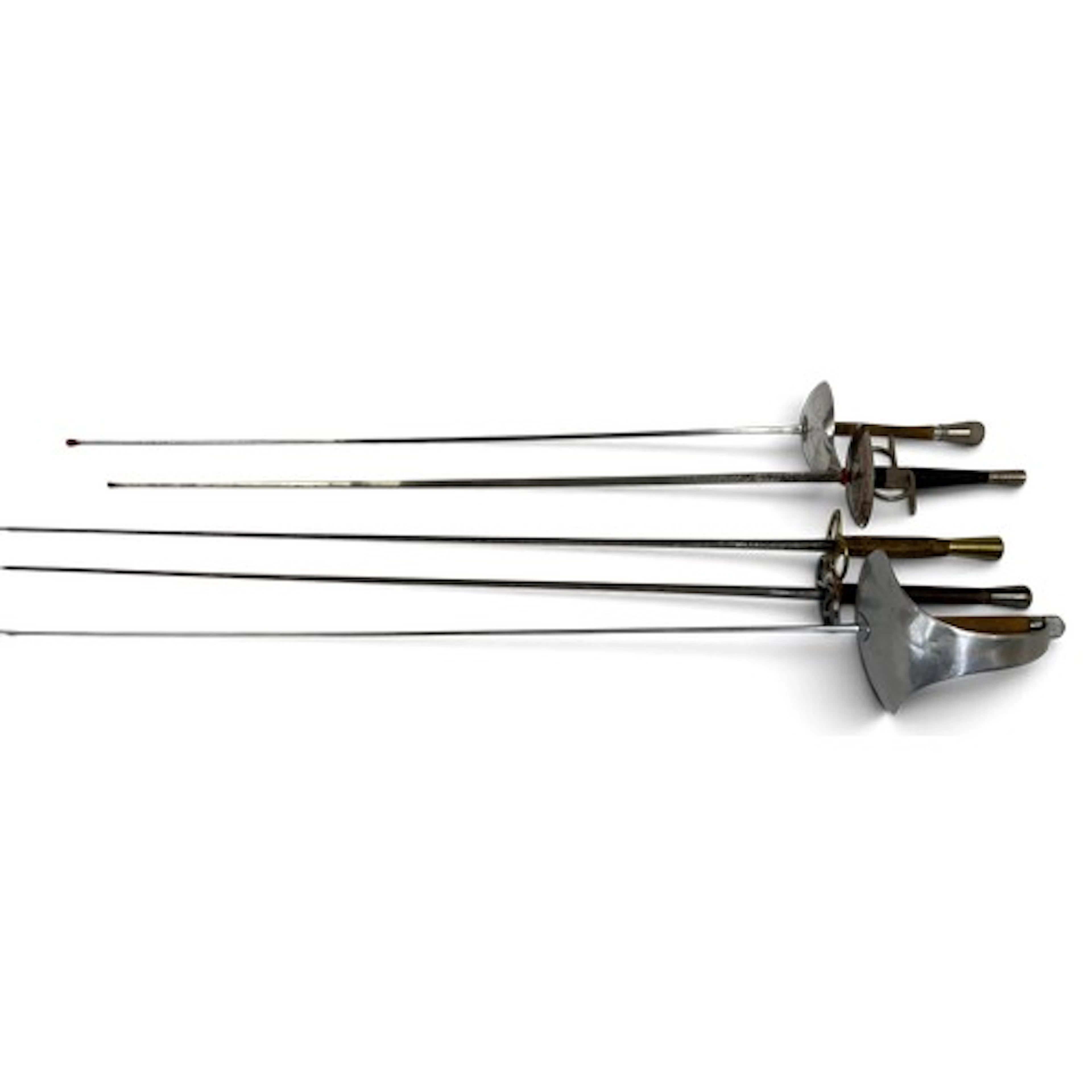 Five fencing swords, including two by Leon Paul.
