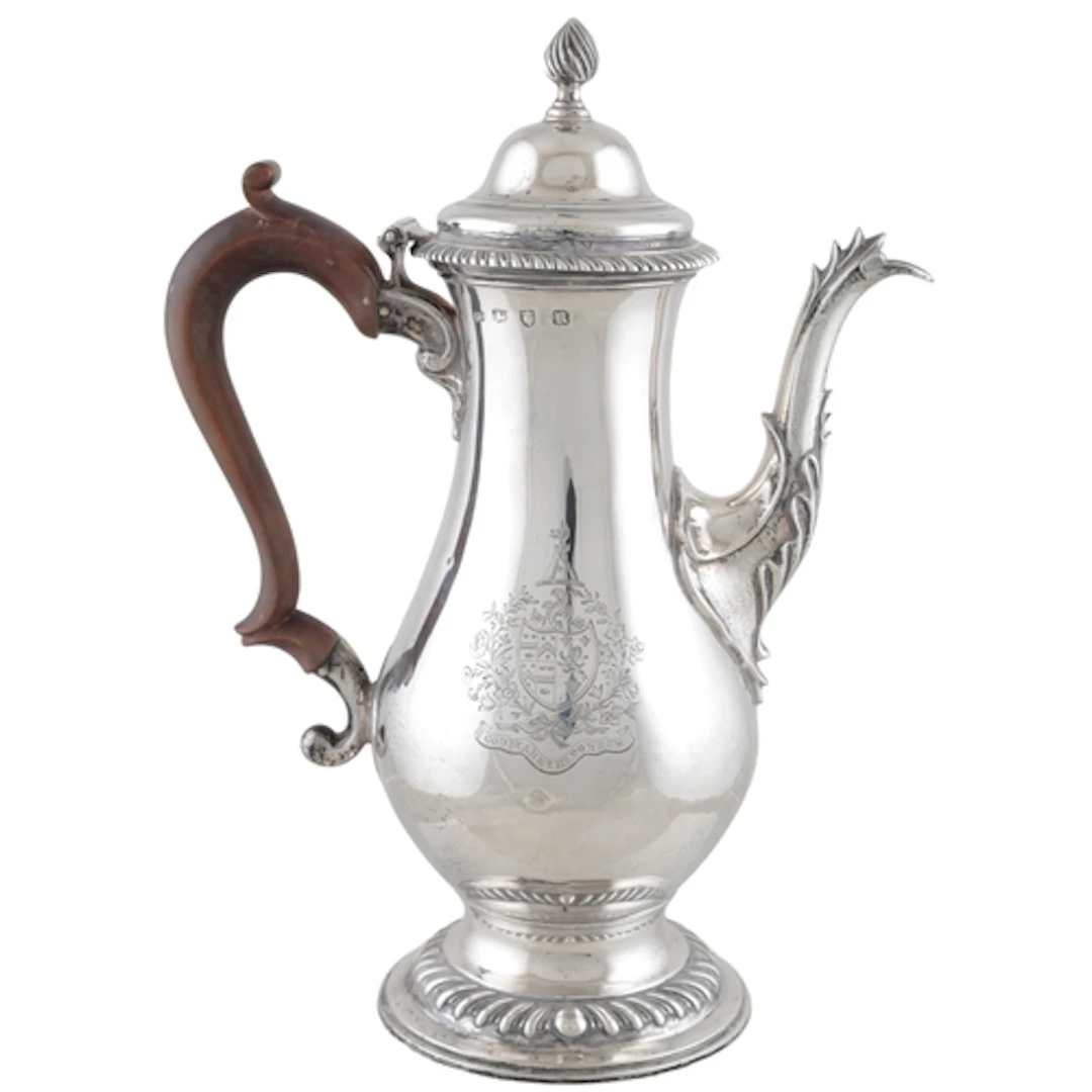 A George III silver baluster coffee pot, by Francis Crump, w...