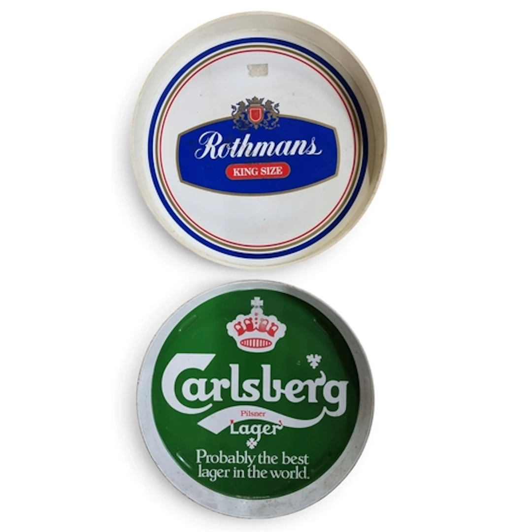 A 1980's Carlsberg Tray, a 1980's Rothman's Tray and a 1970'...