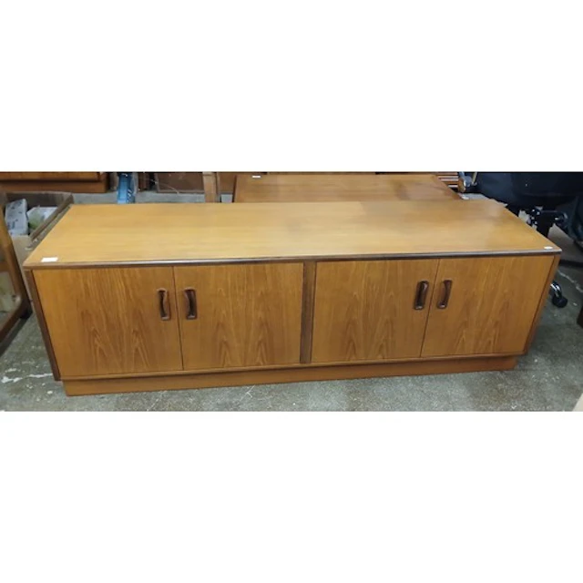Mid-century teak cabinet, 163cm L.