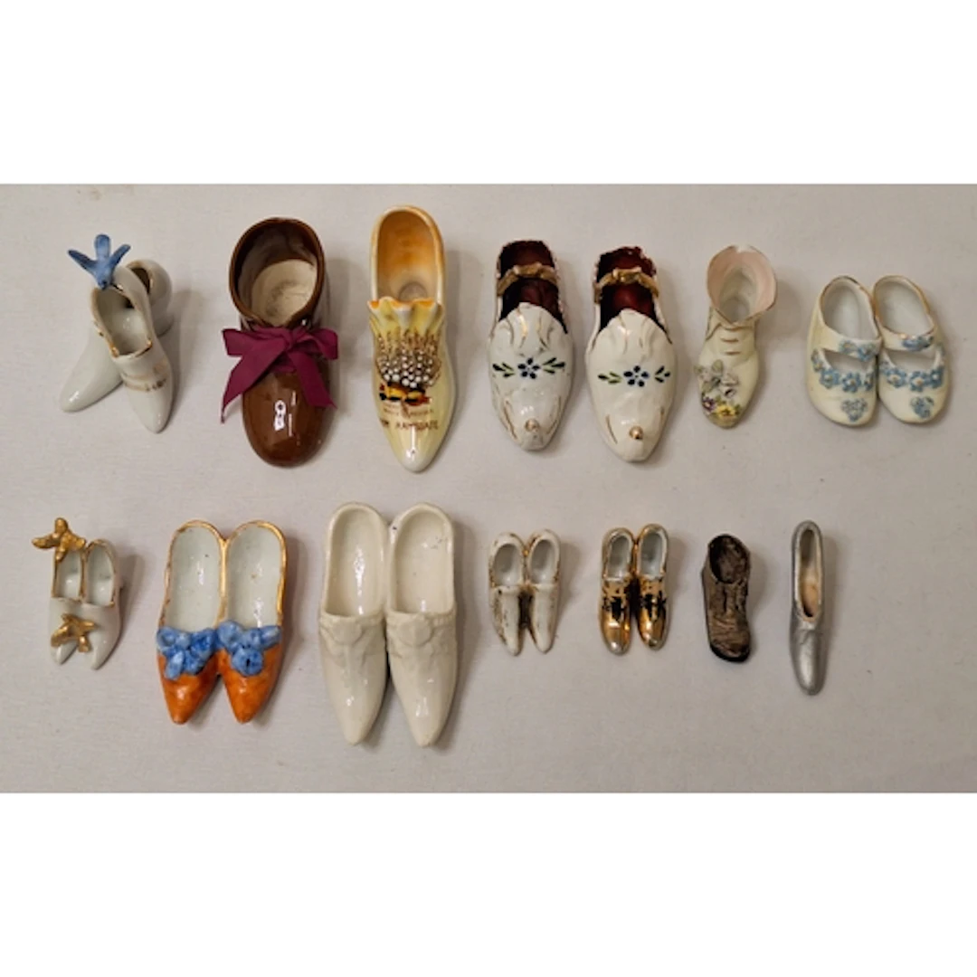 Vintage Primarily Ceramic Miniature Shoe Figurines