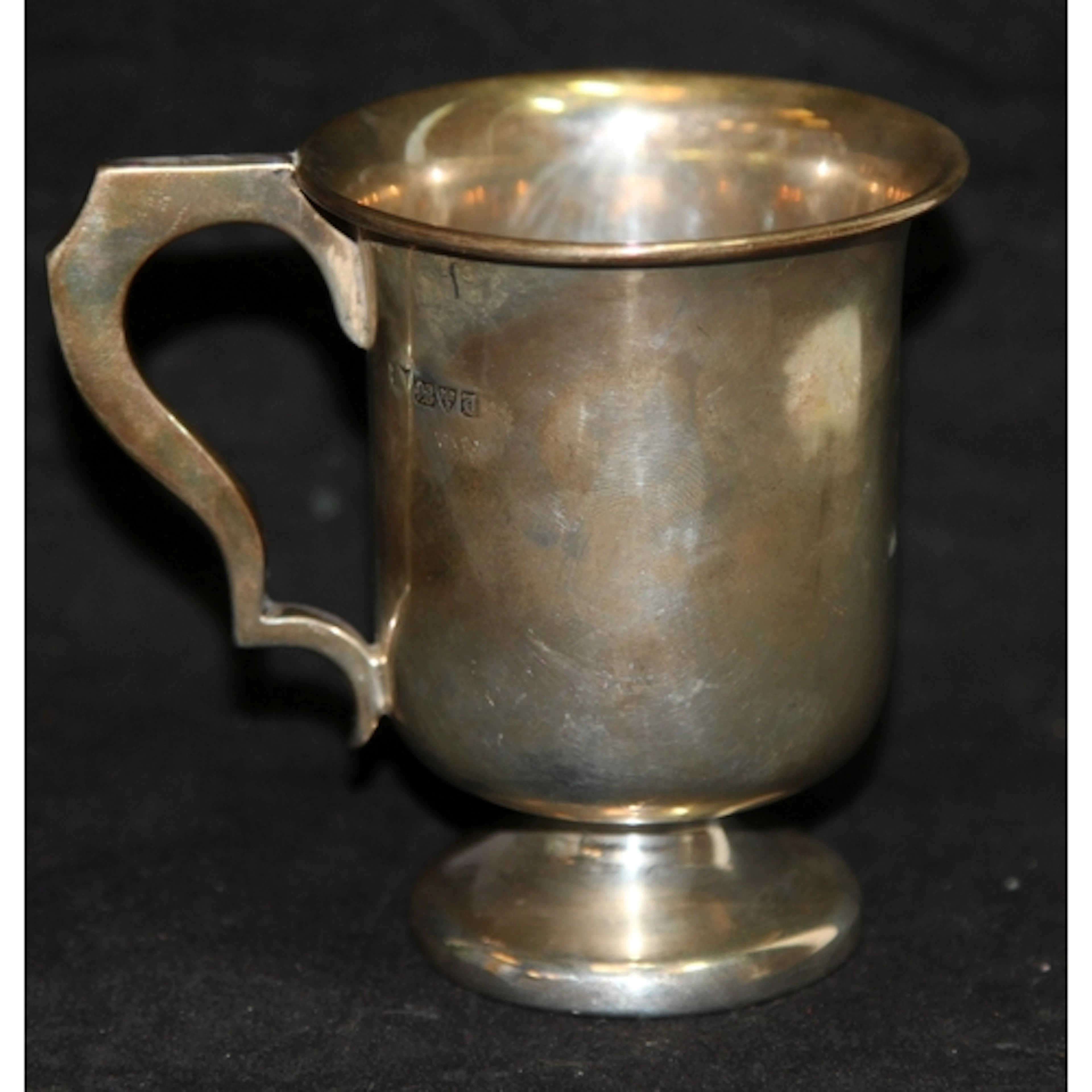 Antique sterling silver christening tankard, hallmarked for ...