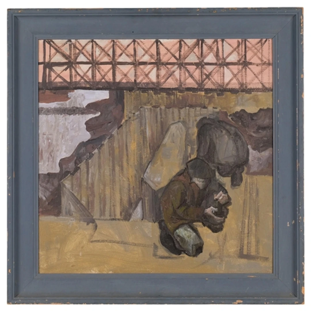 Circle of Theodore Major, workmen, oil on board, unsigned, 6...