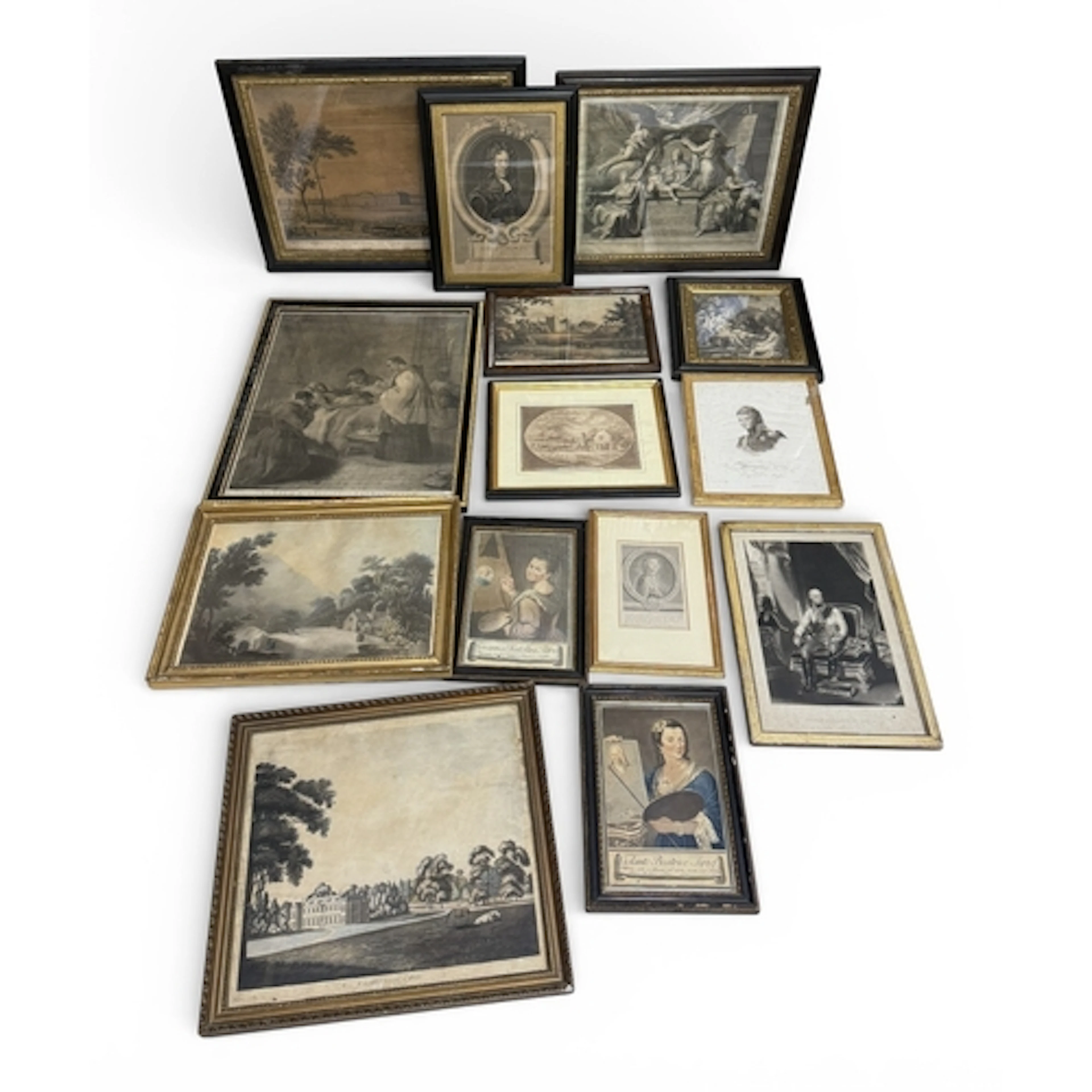 A LARGE GROUP OF 18TH AND 19TH CENTURY ENGRAVINGS AND PRINTS...
