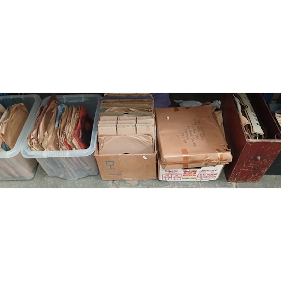 5 boxes and 2 cases of 78rpm records from the collection of ...